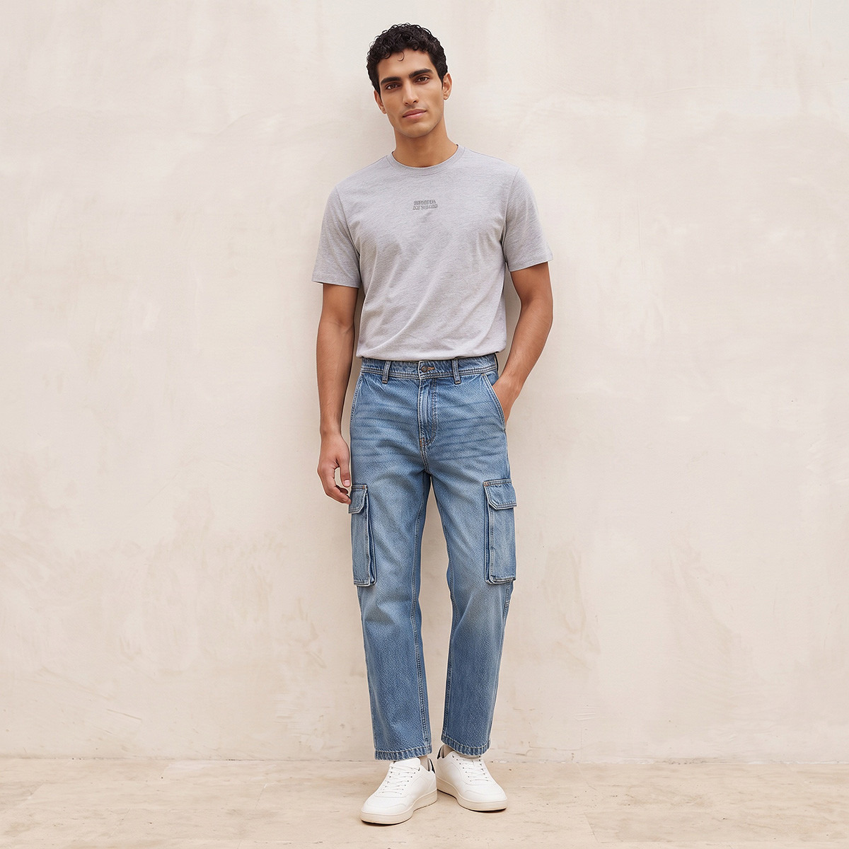 بنطلون كارجو جينز بقصة منتظممة من سبلاش-men-clothing-jeans-image-2