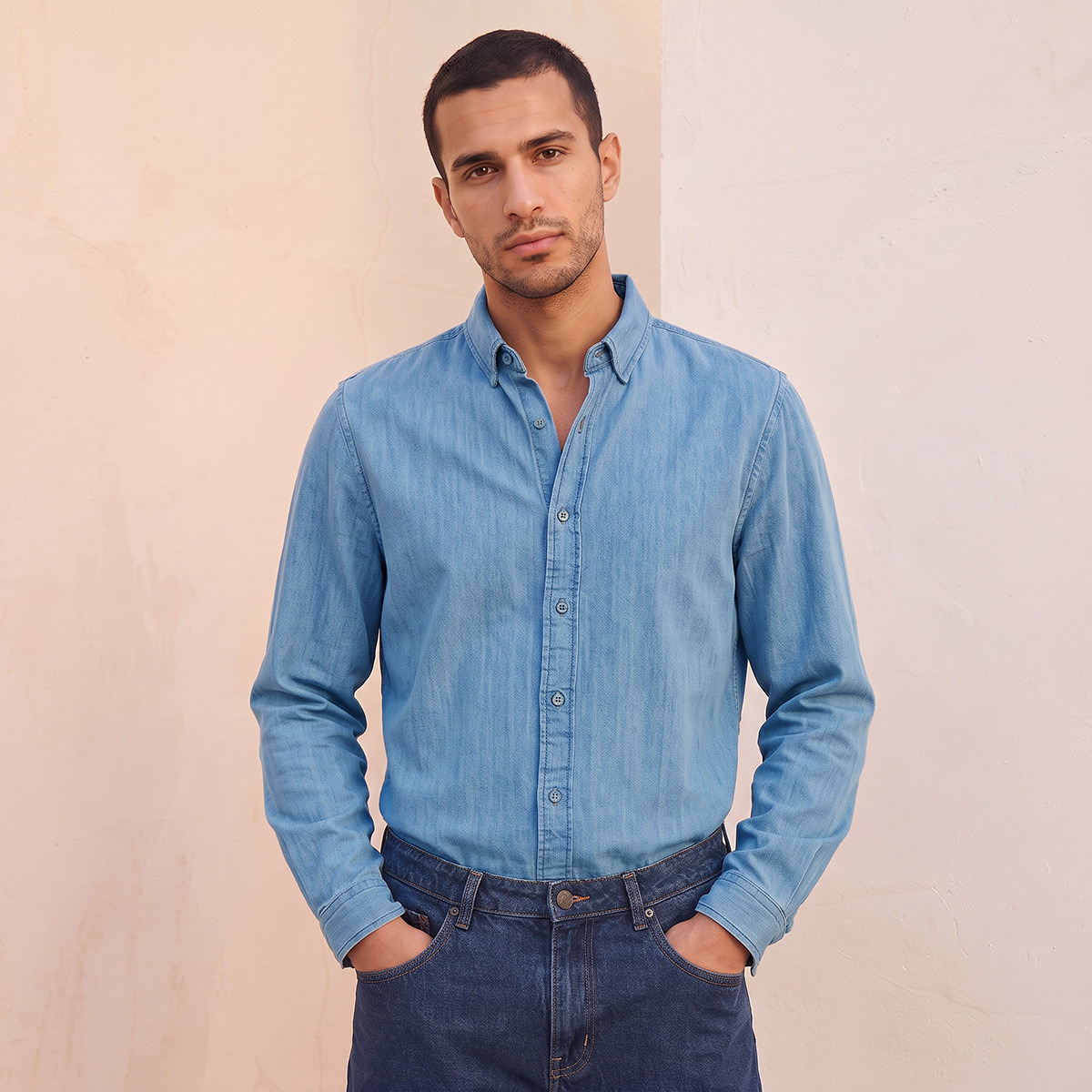 Splash Denim Regular Fit Cotton Shirt-men-clothing-shirts-image-2