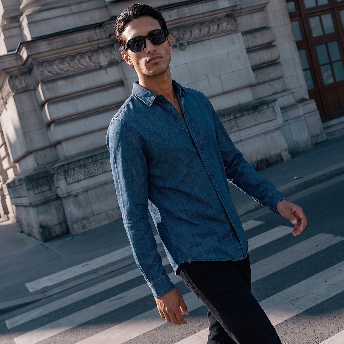 Splash Denim Regular Fit Cotton Shirt-men-clothing-shirts-image-1