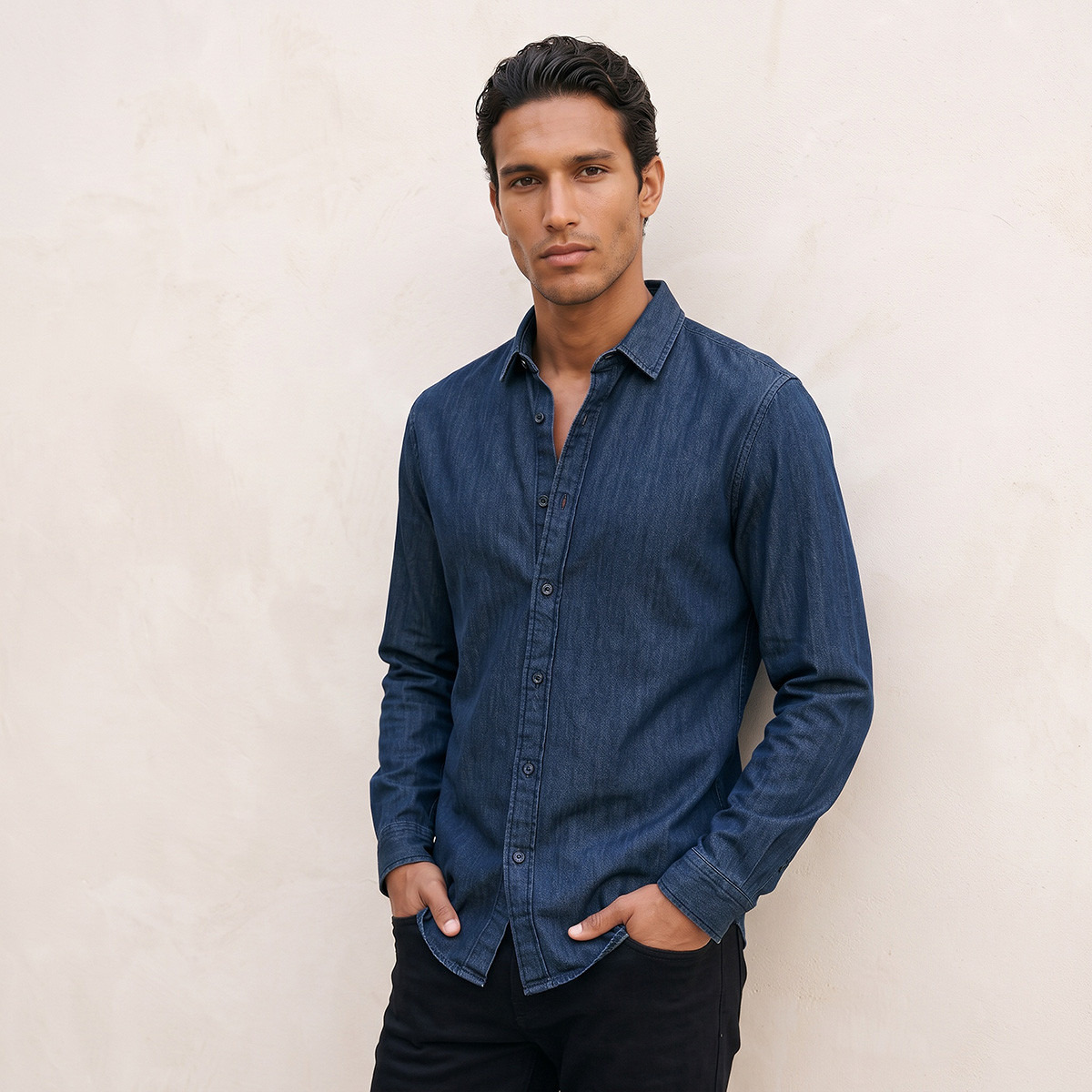 Splash Denim Regular Fit Cotton Shirt-men-clothing-shirts-image-2