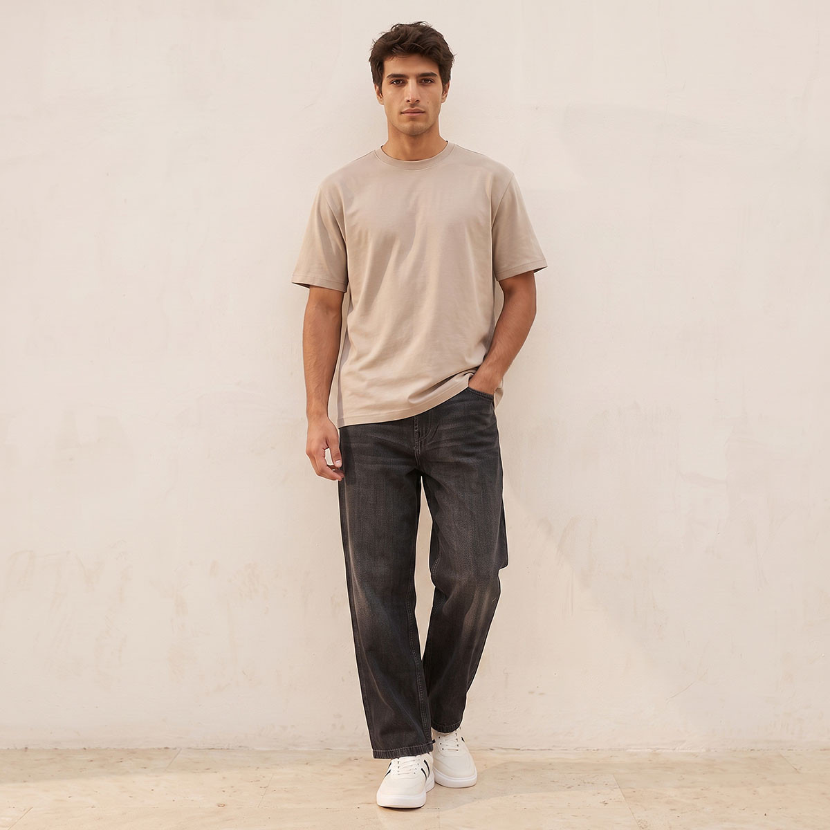 بنطلون جينز بخصر بزر وقصة سكايتر من سبلاش دينم-men-clothing-jeans-image-2