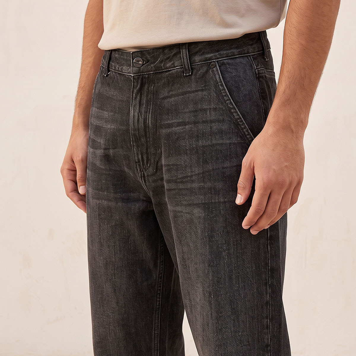 بنطلون جينز بخصر بزر وقصة سكايتر من سبلاش دينم-men-clothing-jeans-image-4