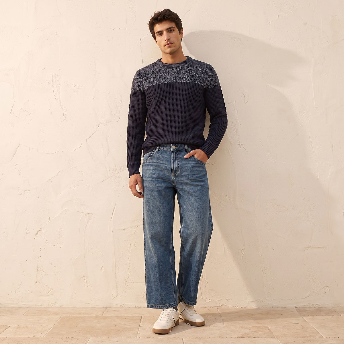 بنطلون جينز بخصر بزر وقصة سكايتر من سبلاش دينم-men-clothing-jeans-image-2