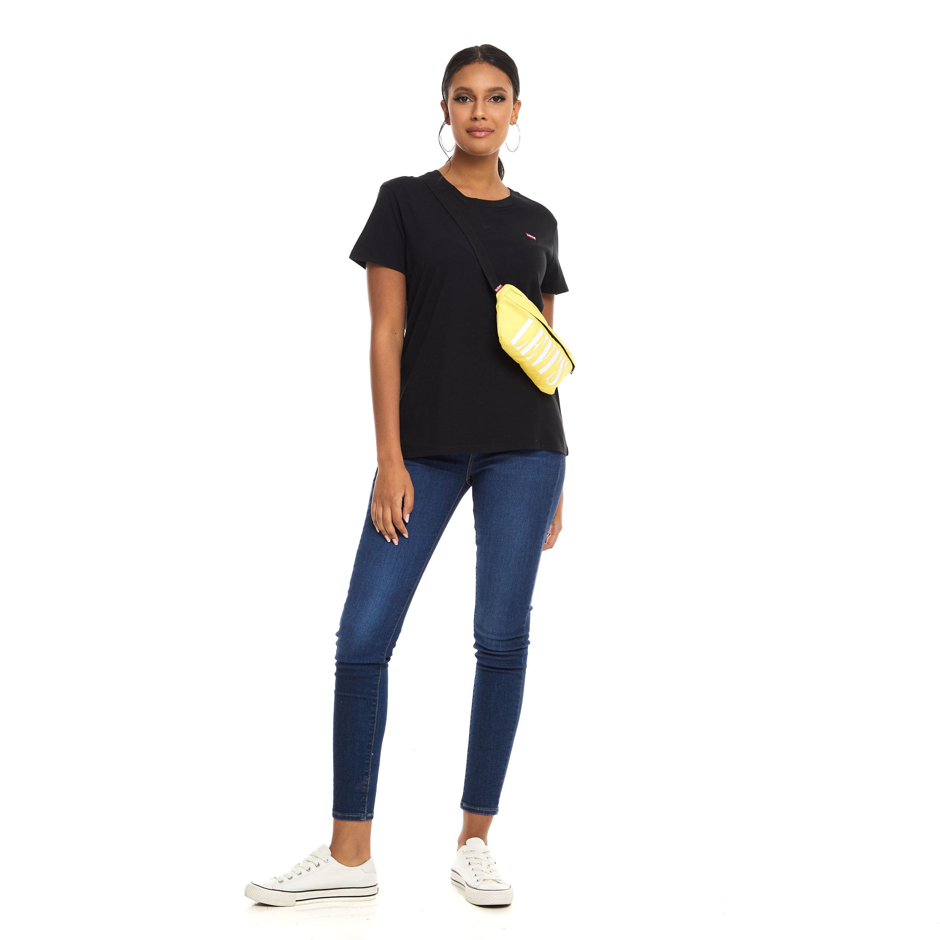 Levi's Women Black Plain Crew Neck Short Sleeves T-Shirt-women-clothing-tshirts-image-5