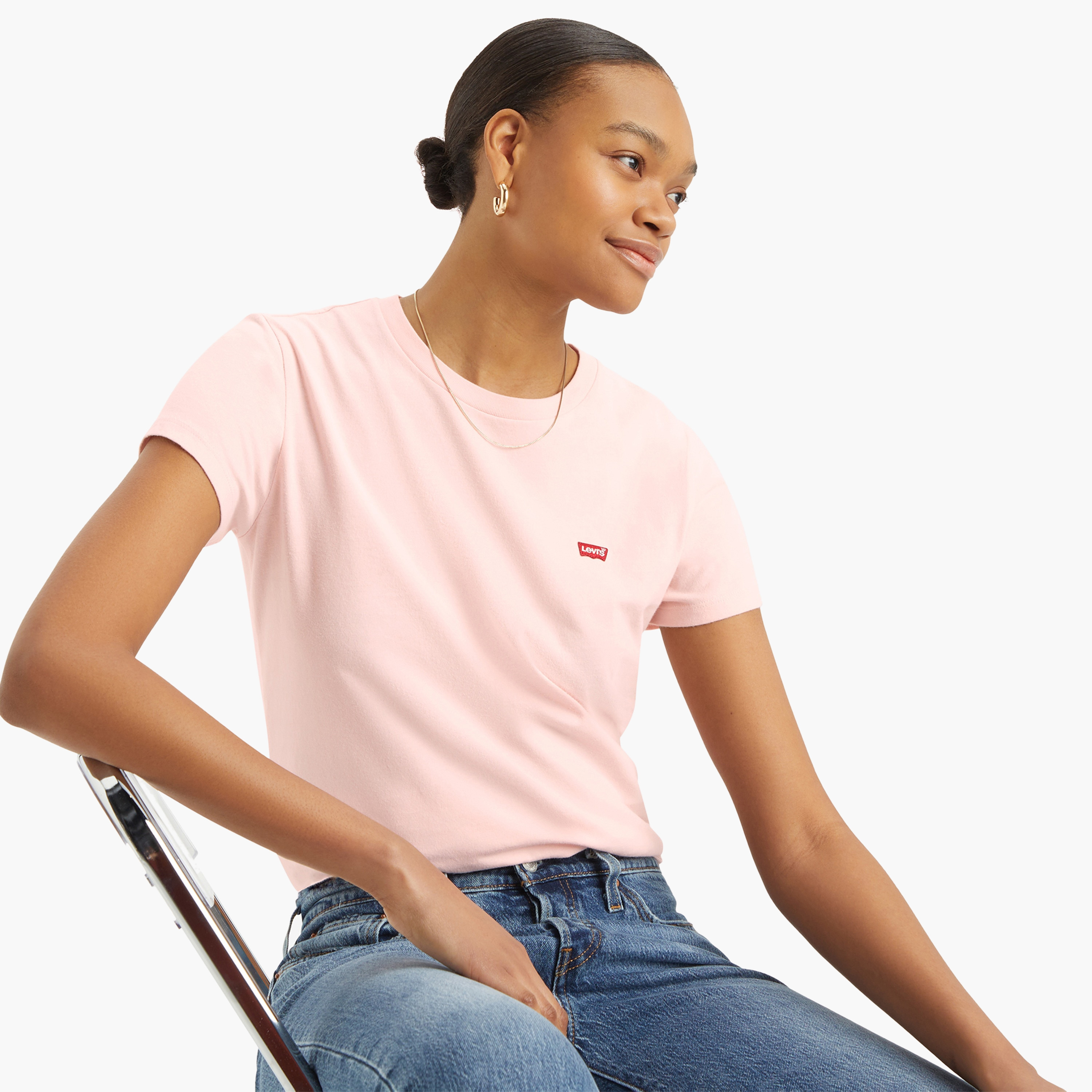 Levi's Plain Crew Neck Short Sleeves Women's T-Shirt-women-clothing-tshirts-image-2