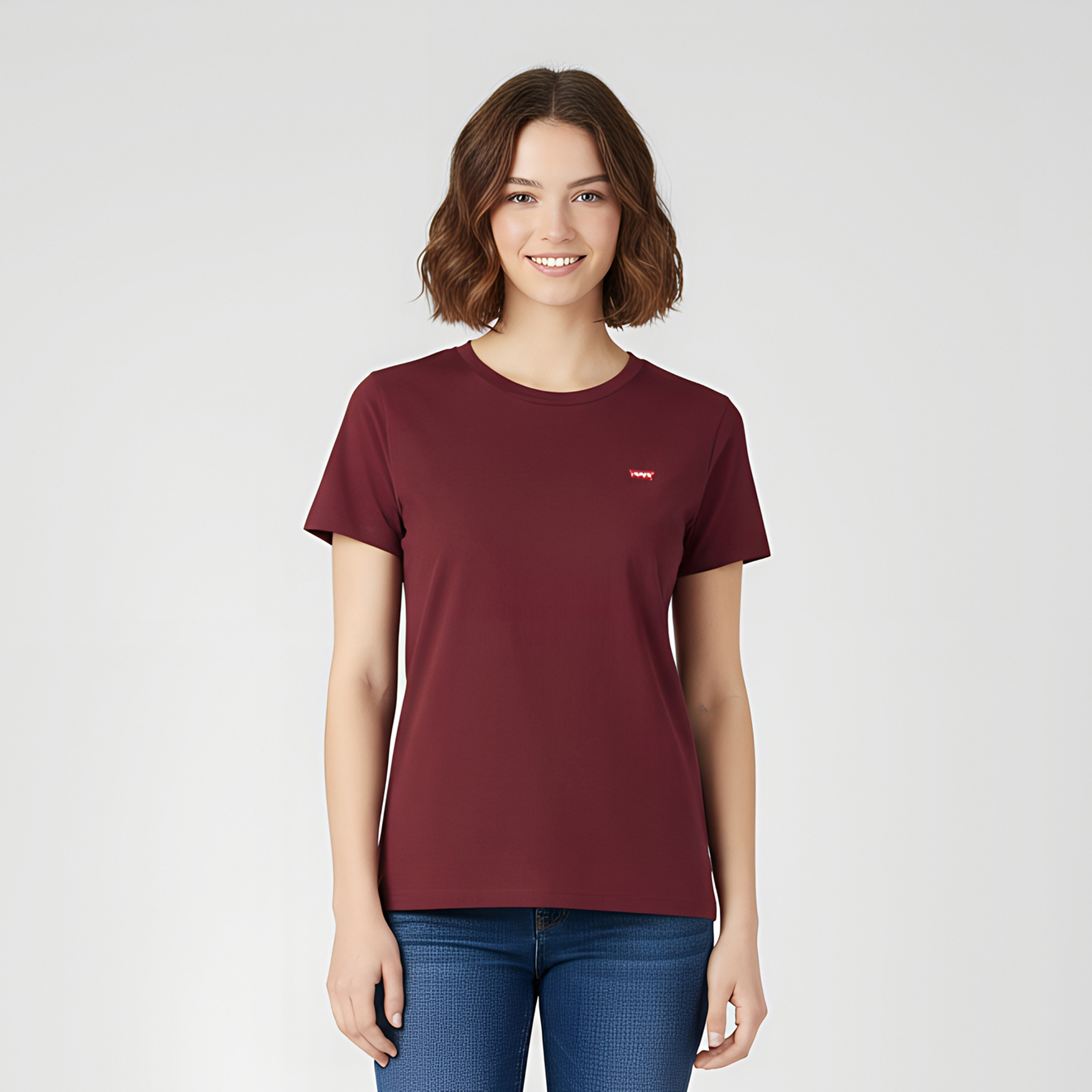 Levi's Plain Crew Neck Short Sleeves Women's T-Shirt-women-clothing-tshirts-image-1