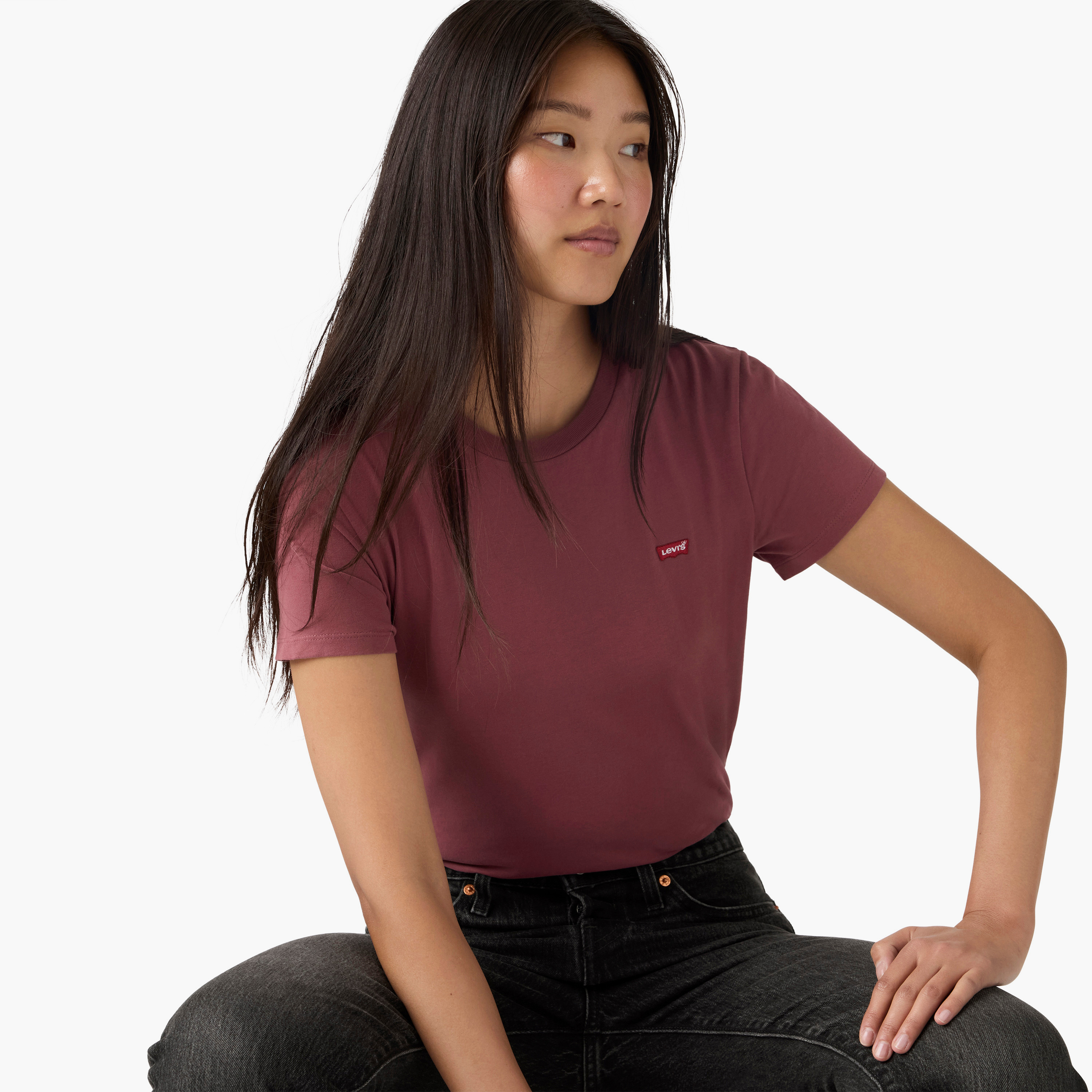 Levi's Plain Crew Neck Short Sleeves Women's T-Shirt-women-clothing-tshirts-image-2