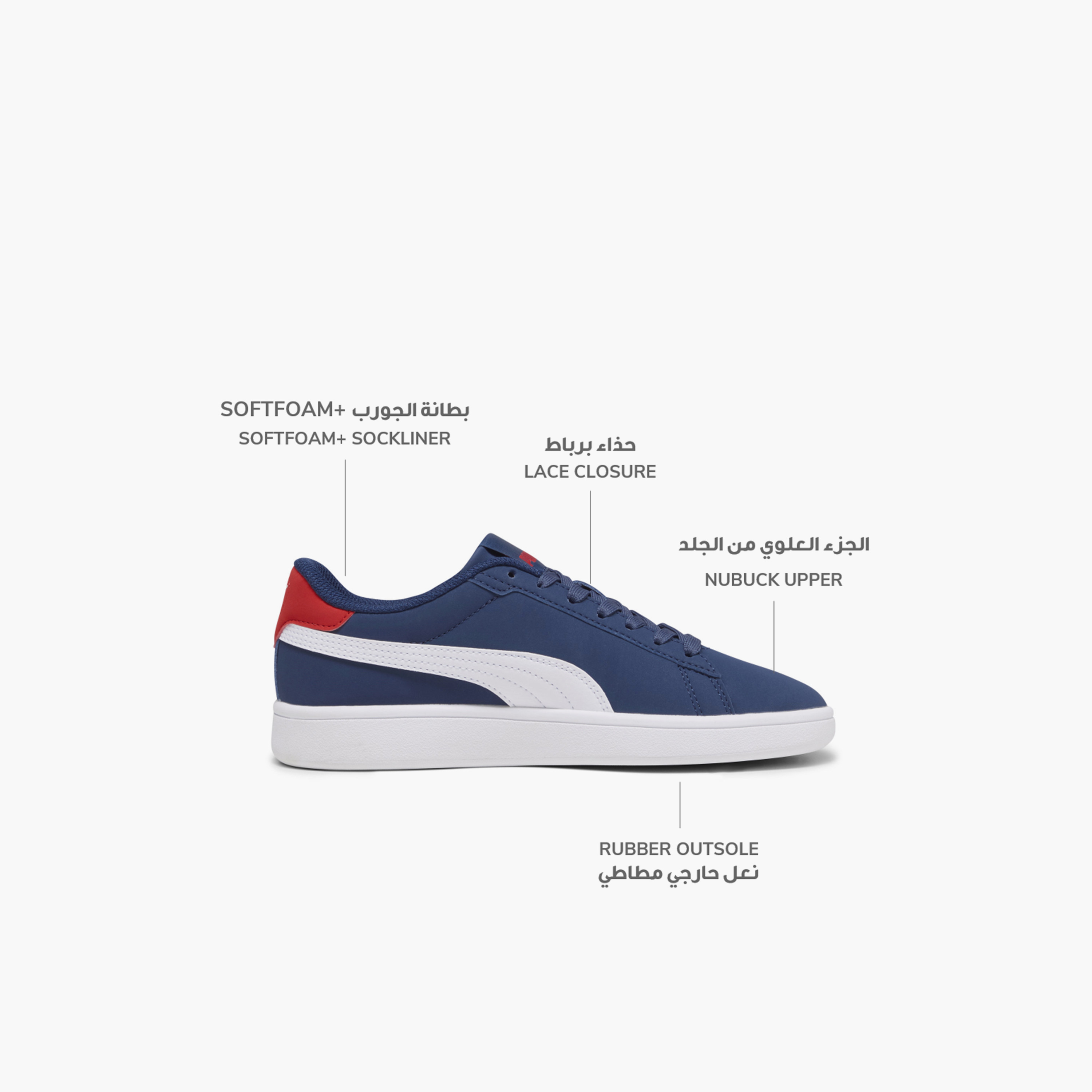 Puma Boys Smash 3.0 Buck Lace-Up Ankle Sneakers-boys-shoes-sneakers-image-2