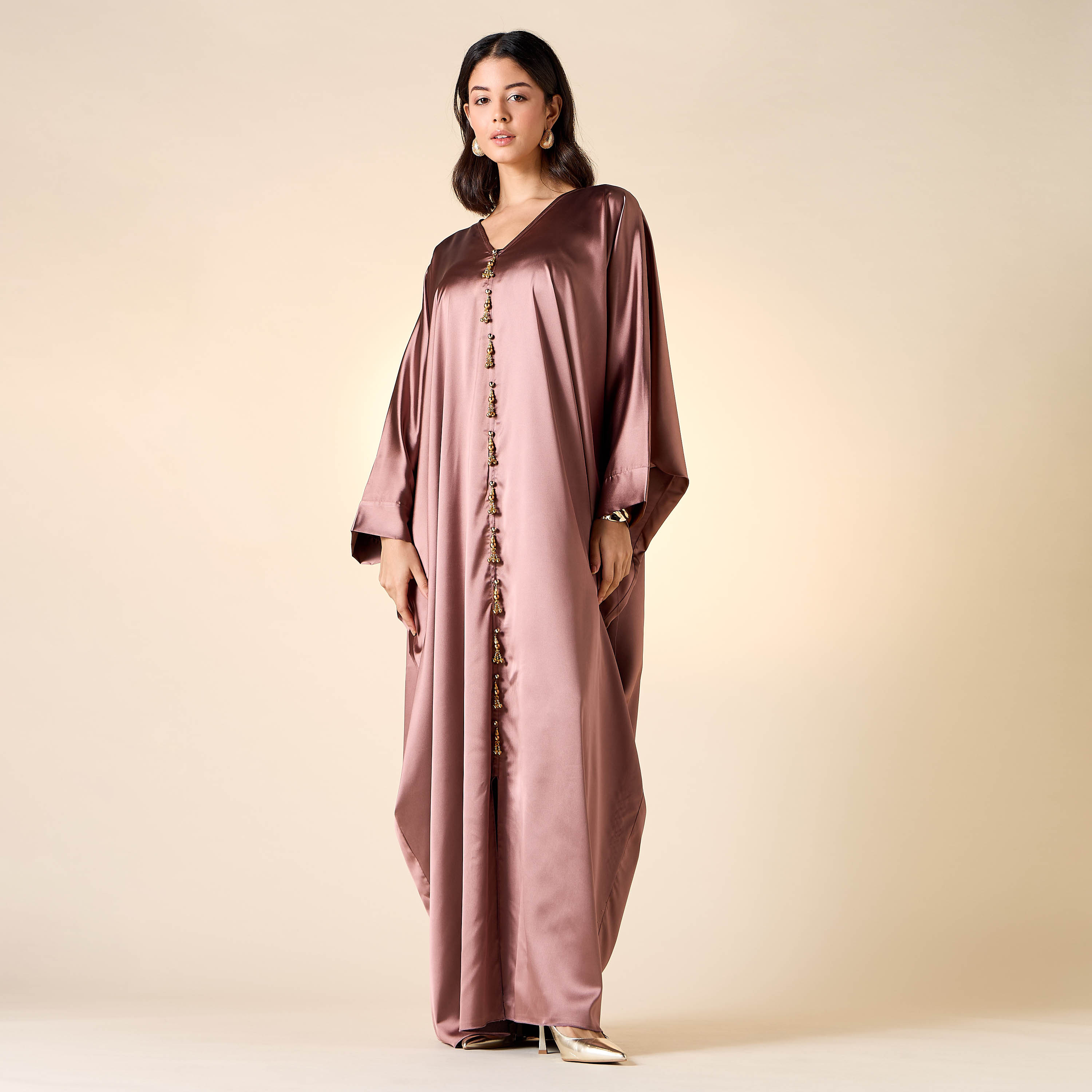 Golden Apple Embellished V-neck Jalabiya-women-arabicclothing-jalabiyas-image-2