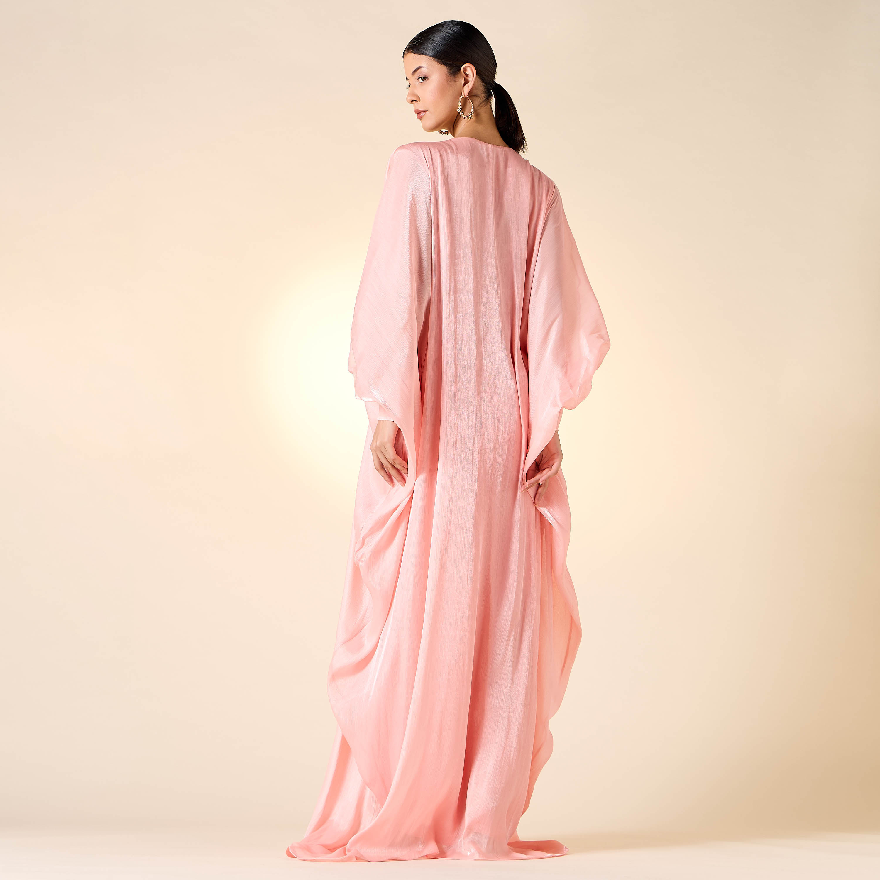 Golden Apple Embroidered Jalabiya with V-neck and Extended Cuff Sleeves-women-arabicclothing-jalabiyas-image-8