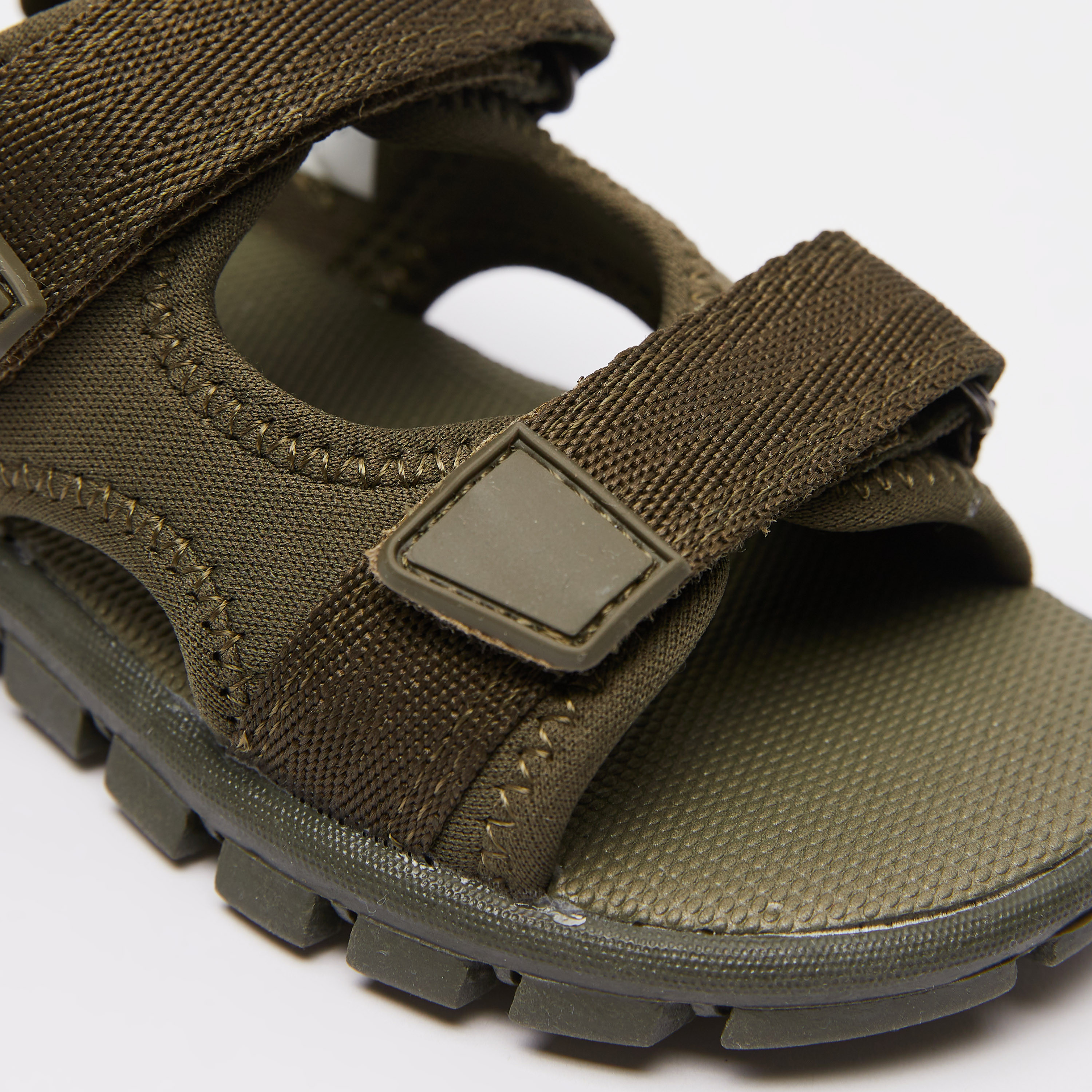Juniors Textured Floaters with Hook and Loop Closure-boys-shoes-sandals-image-4