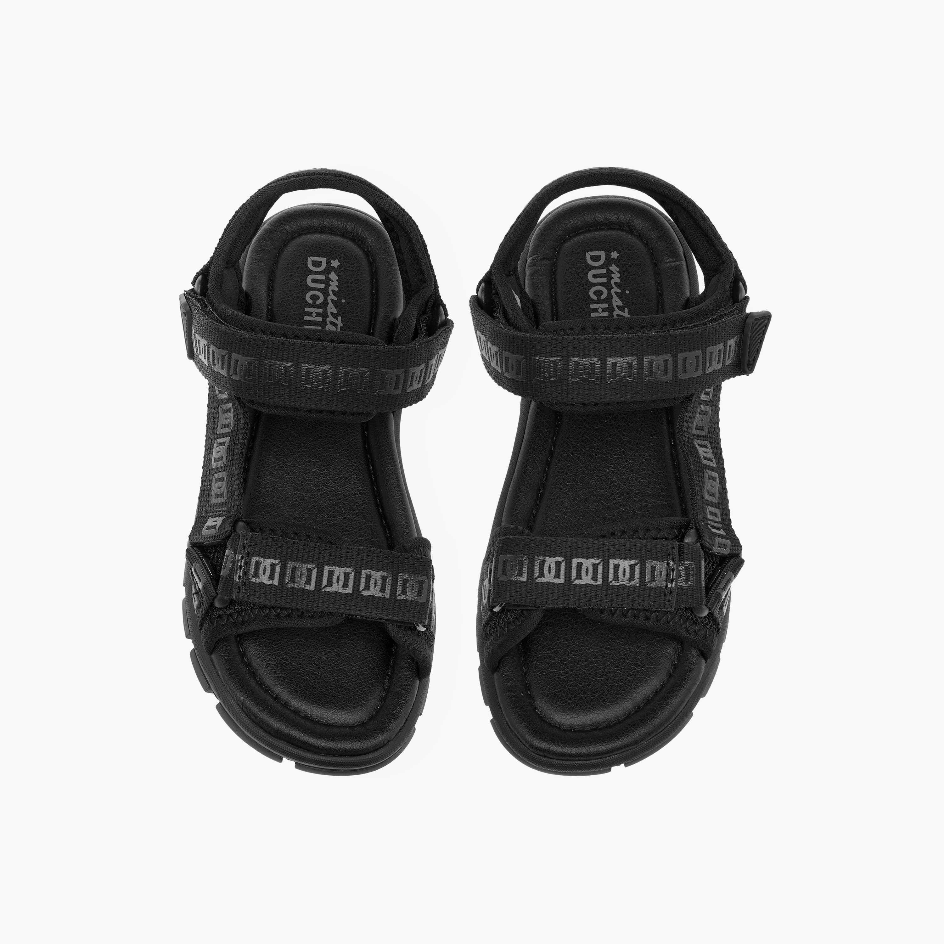 Mister Duchini Boys' Monogram Print Floaters with Hook and Loop Closure-boys-shoes-sandals-image-1