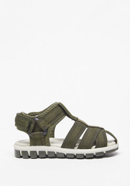 Juniors Textured Back Strap Sandals with Hook and Loop Closure-Boy%27s Sandals-image-0