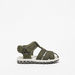 Juniors Textured Back Strap Sandals with Hook and Loop Closure-Boy%27s Sandals-thumbnail-0