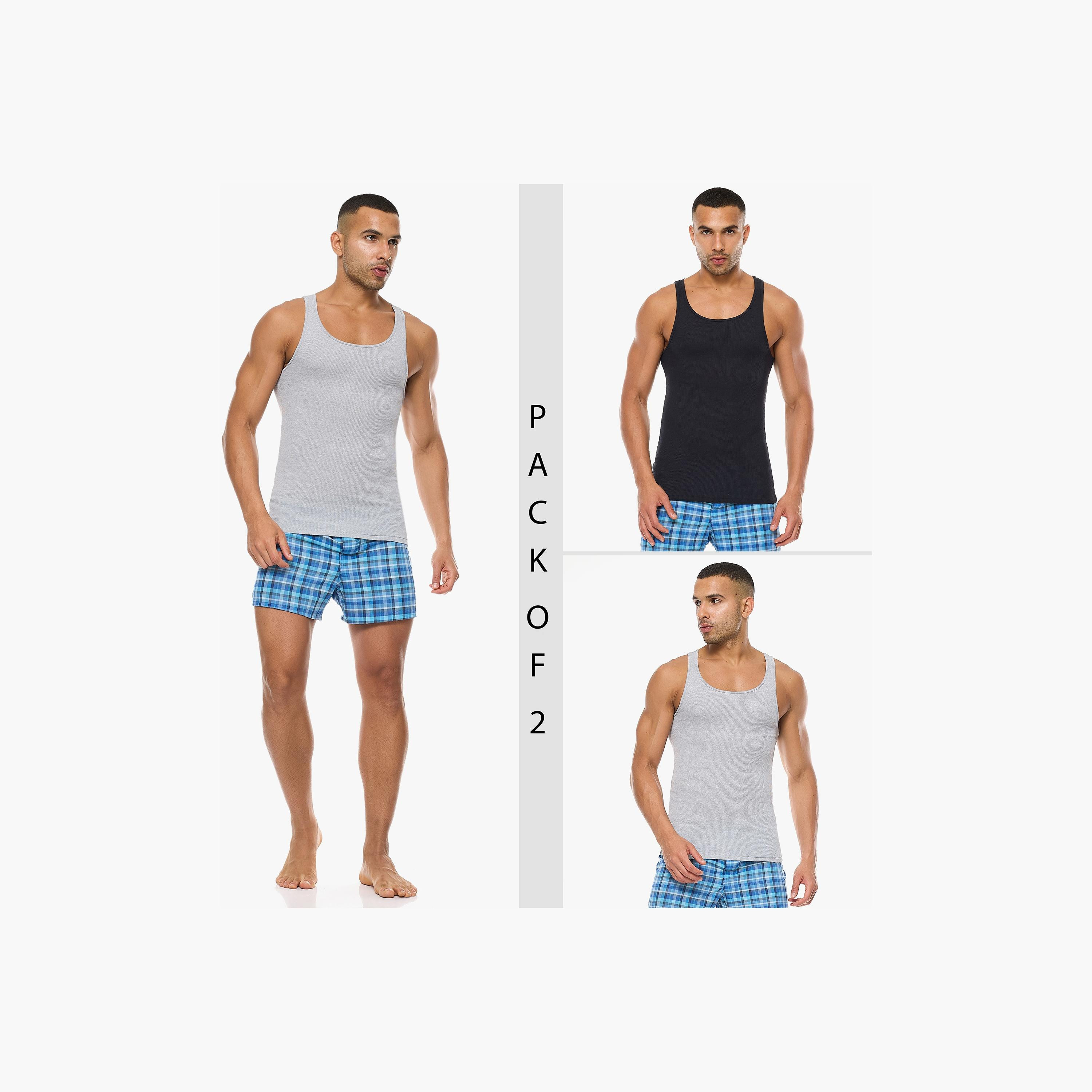 مجموعة متنوعة من هنس مكونة من 2 سترۃ للرجال سادة-men-clothing-innerwear-vests-image-6