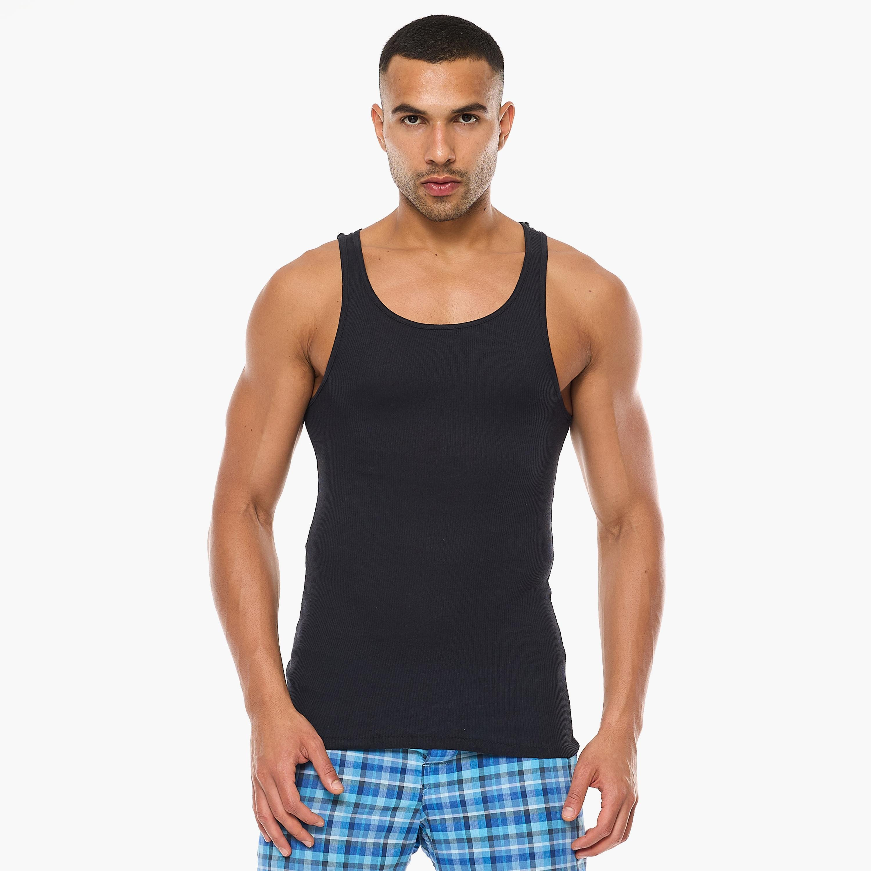 مجموعة متنوعة من هنس مكونة من 2 سترۃ للرجال سادة-men-clothing-innerwear-vests-image-5