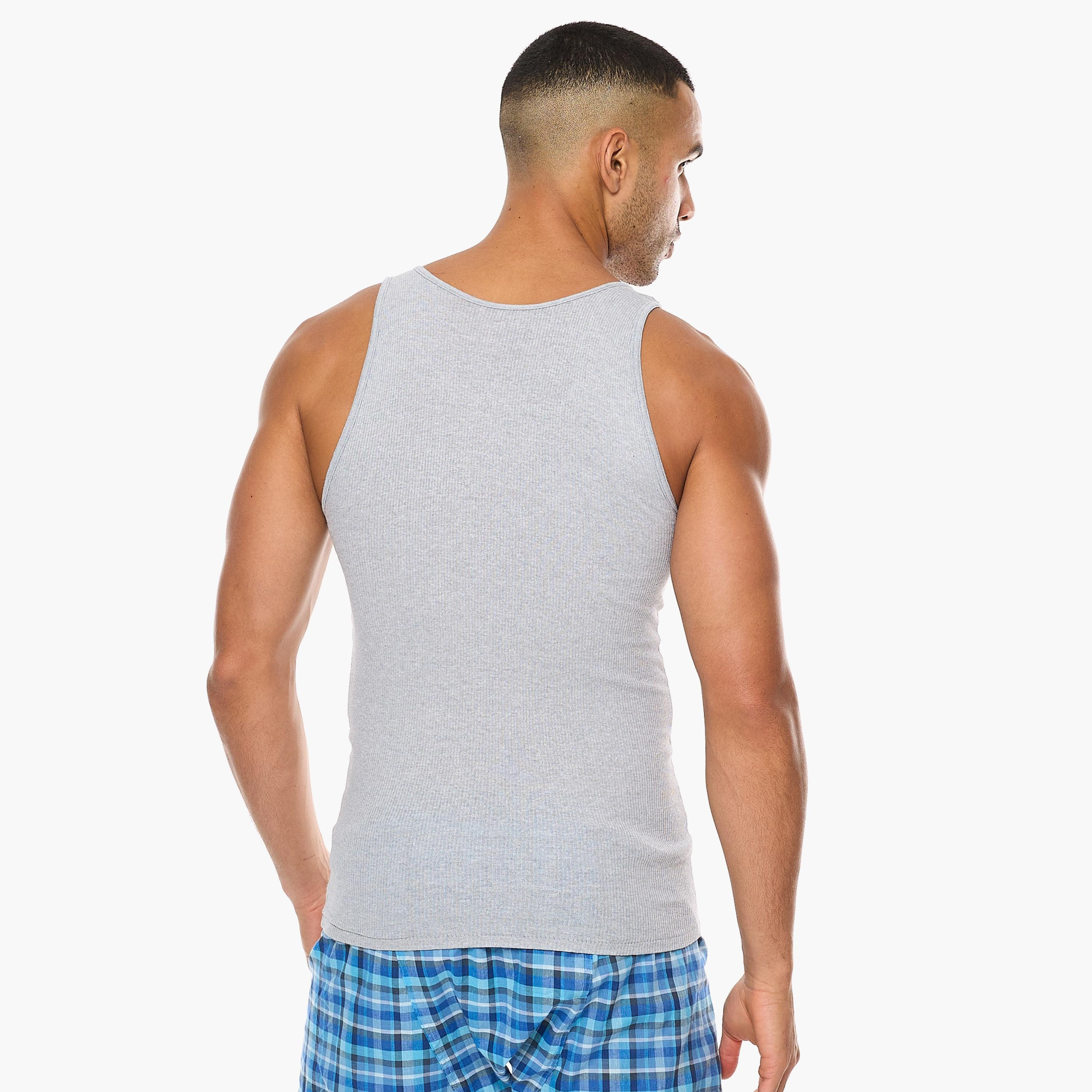مجموعة متنوعة من هنس مكونة من 2 سترۃ للرجال سادة-men-clothing-innerwear-vests-image-2