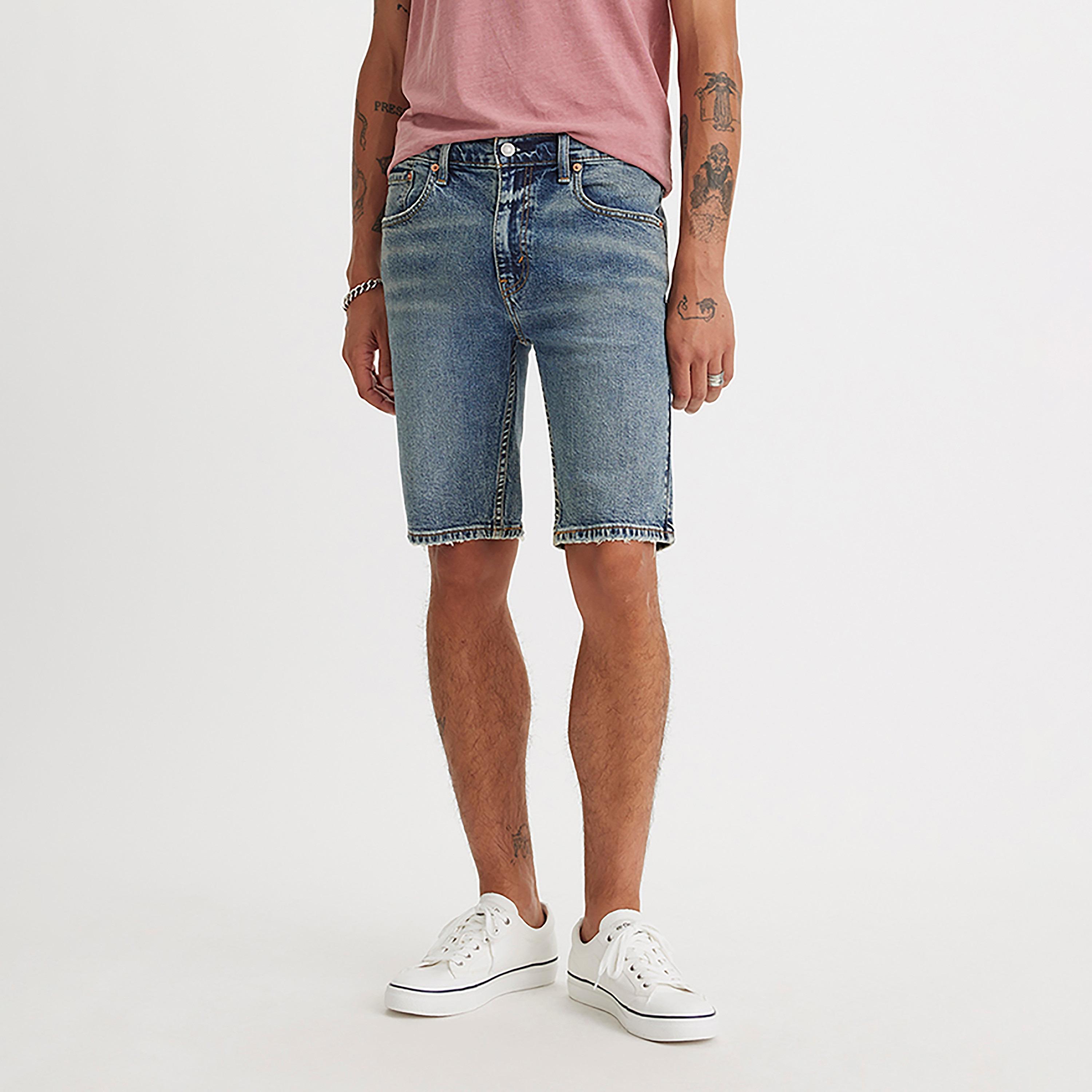 Levi's Plain Mid-Rise Button Denim Shorts-men-clothing-bottoms-shorts-image-1
