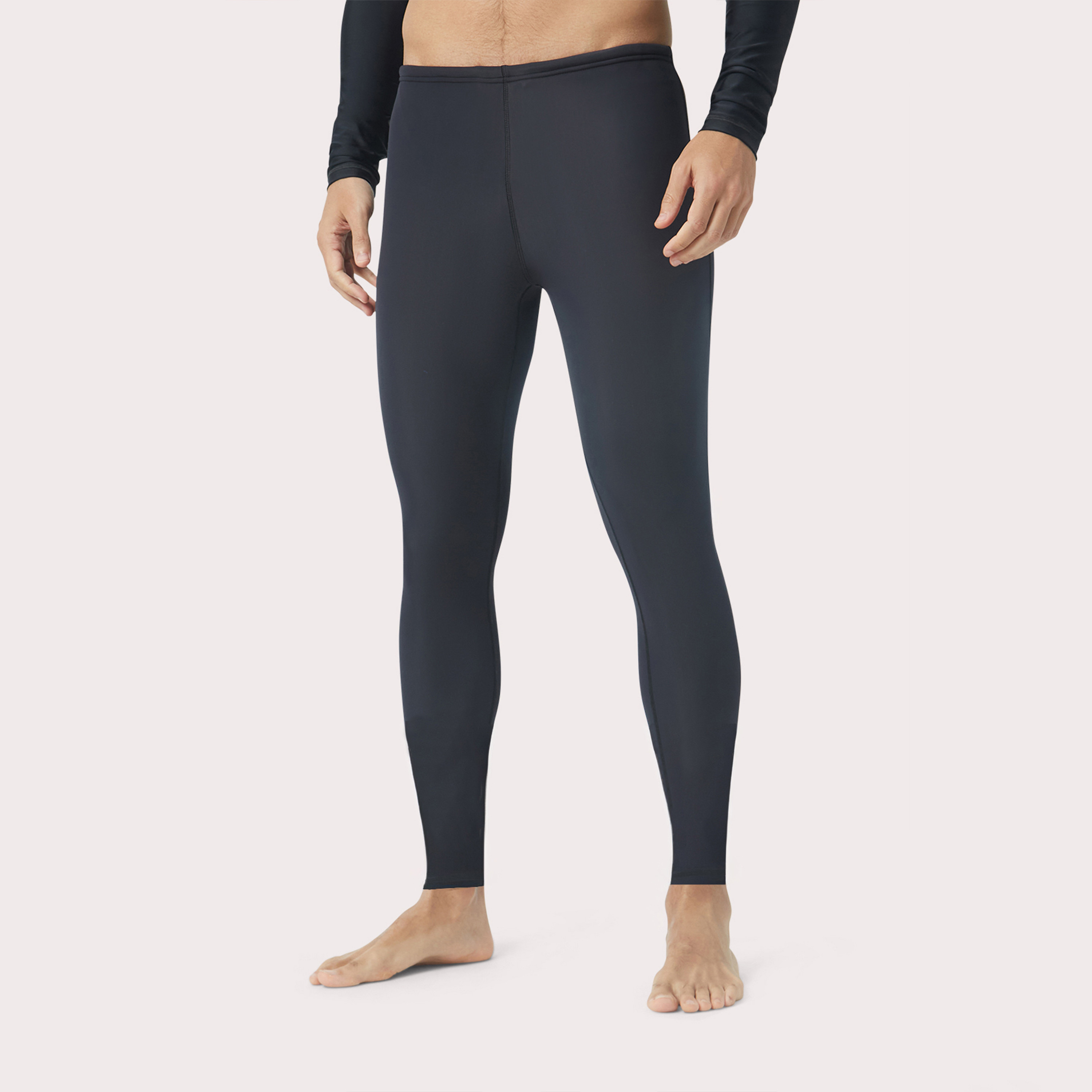 Coega Men's Full Length Leggings Black-sports-men-clothing-swimwear-image-1