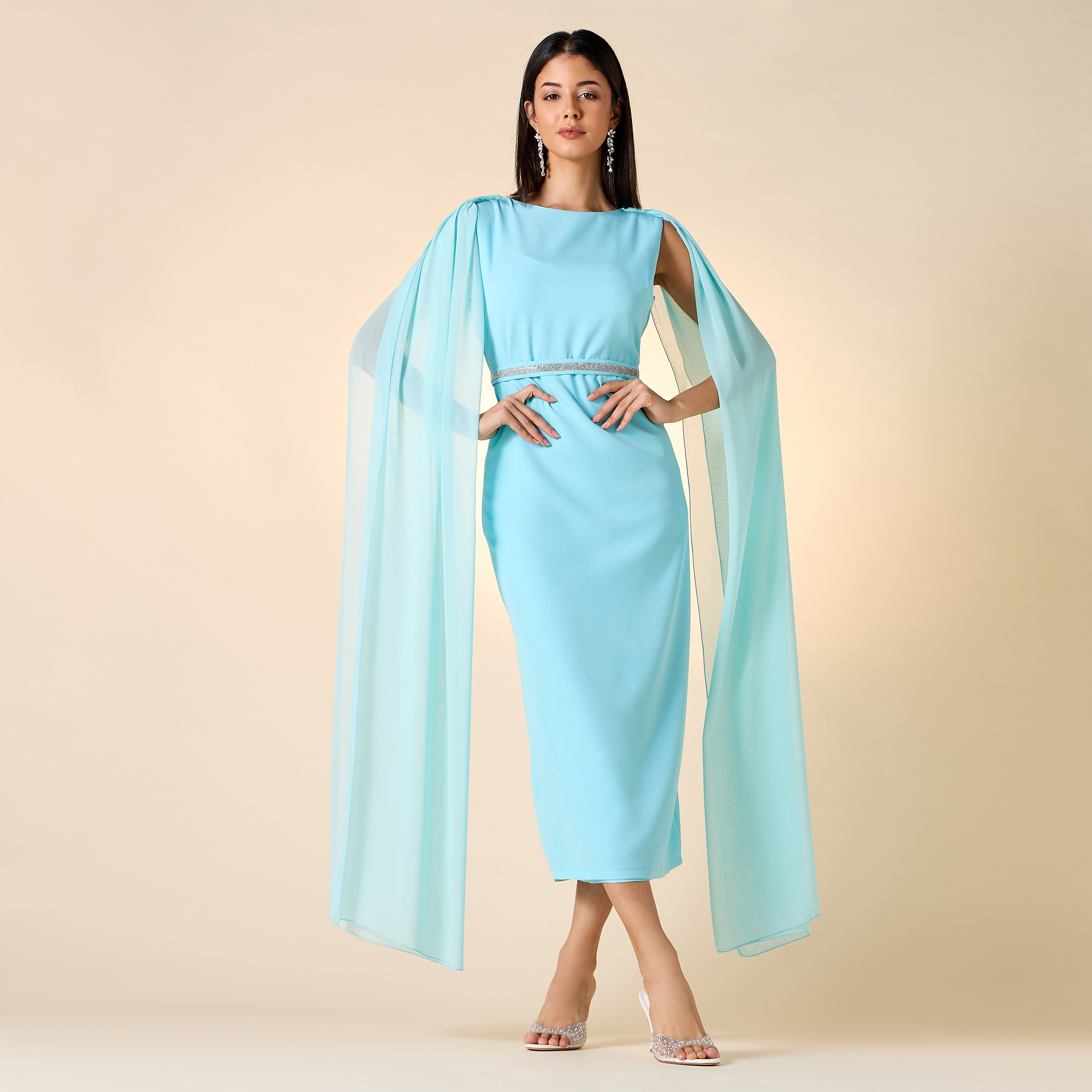 فستان مزين بأكمام كاب من جولدن أبل-women-clothing-dresses-image-7