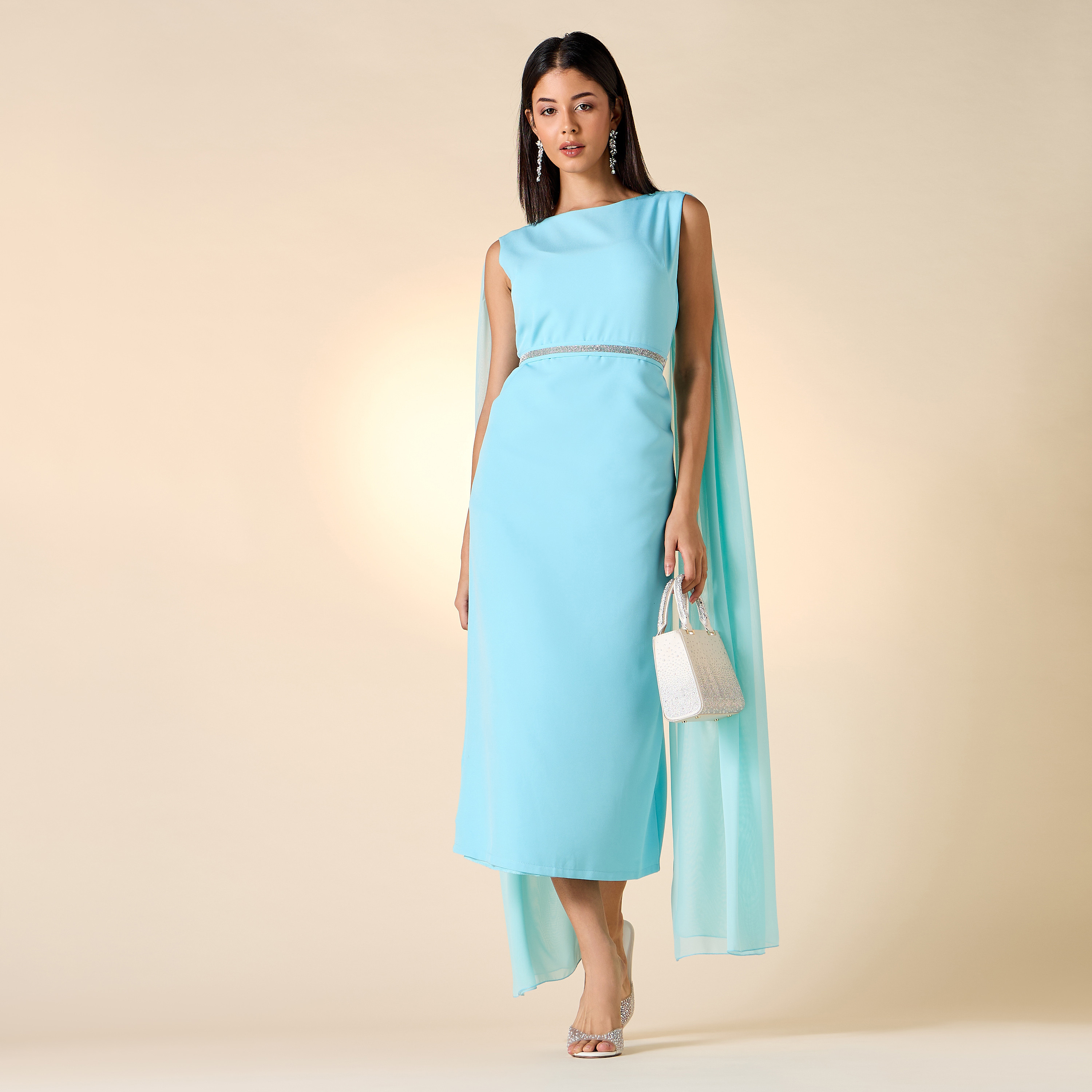 فستان مزين بأكمام كاب من جولدن أبل-women-clothing-dresses-image-8