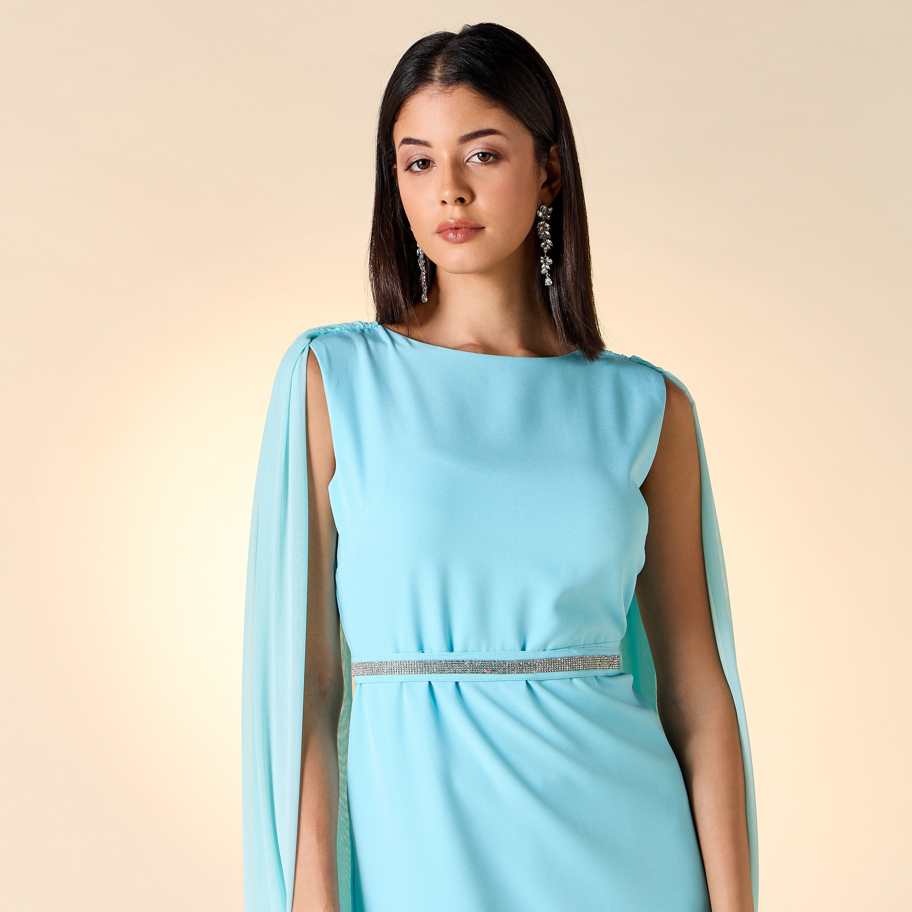 فستان مزين بأكمام كاب من جولدن أبل-women-clothing-dresses-image-10