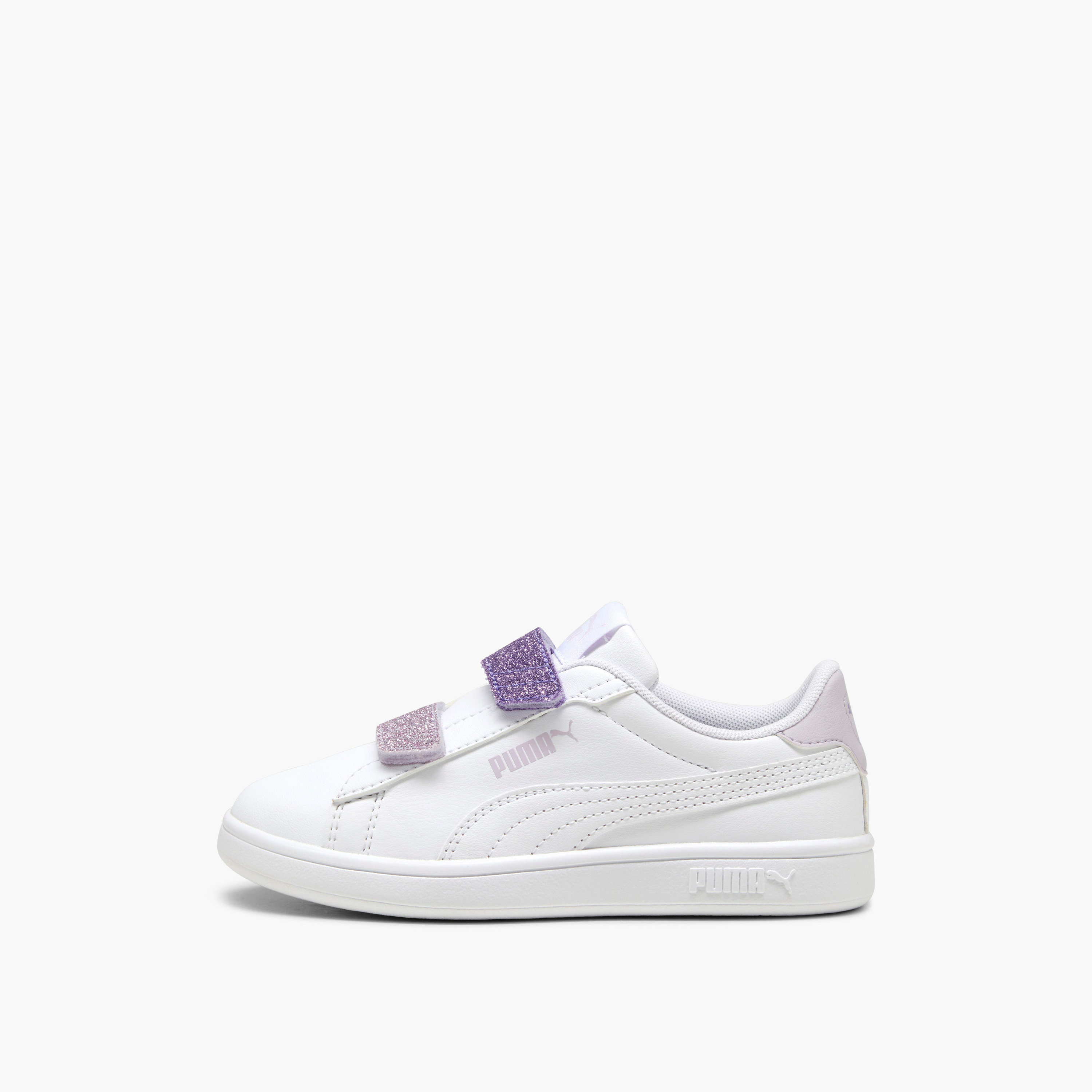 Buy Puma Girls' SMASH 3.0 L GLITTER VELCRO Sneakers with Hook and Loop ...