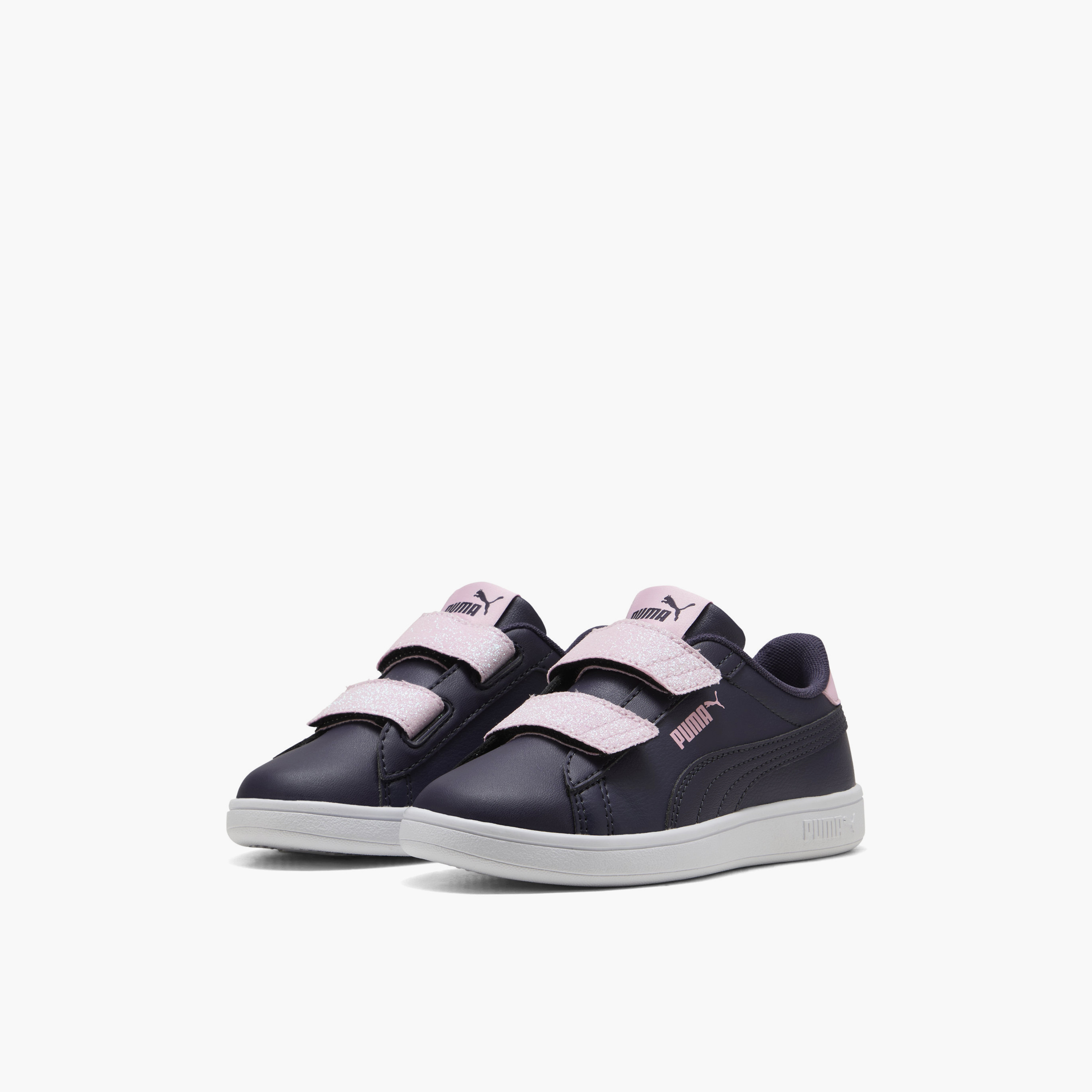 Puma Girls Smash 3.0 L Glitter V Hook & Loop Sports Shoes-sports-girls-shoes-image-1