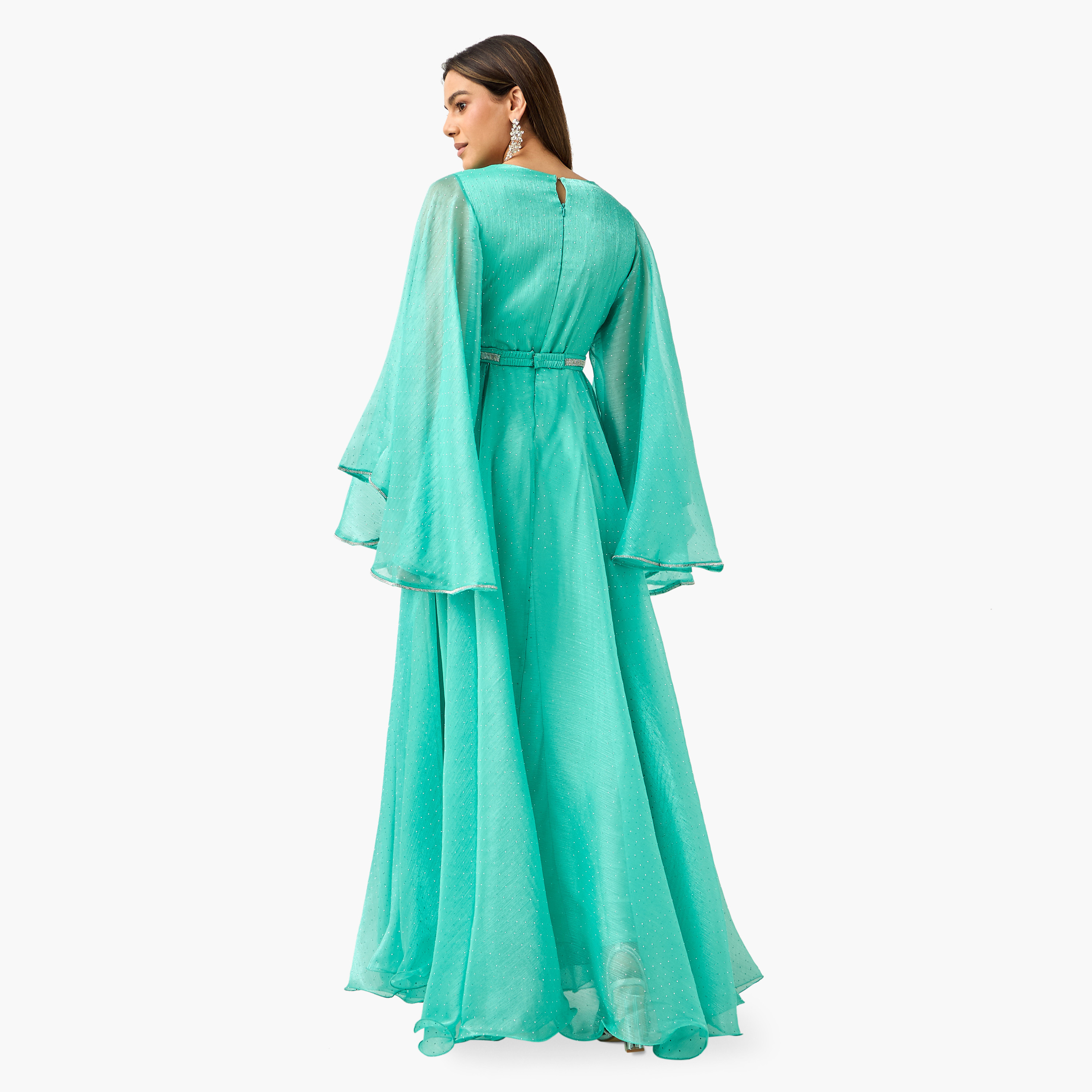 فستان ماكسي مزين بياقة V وأكمام طويلة واسعة من جولدن أبل-women-clothing-dresses-image-8