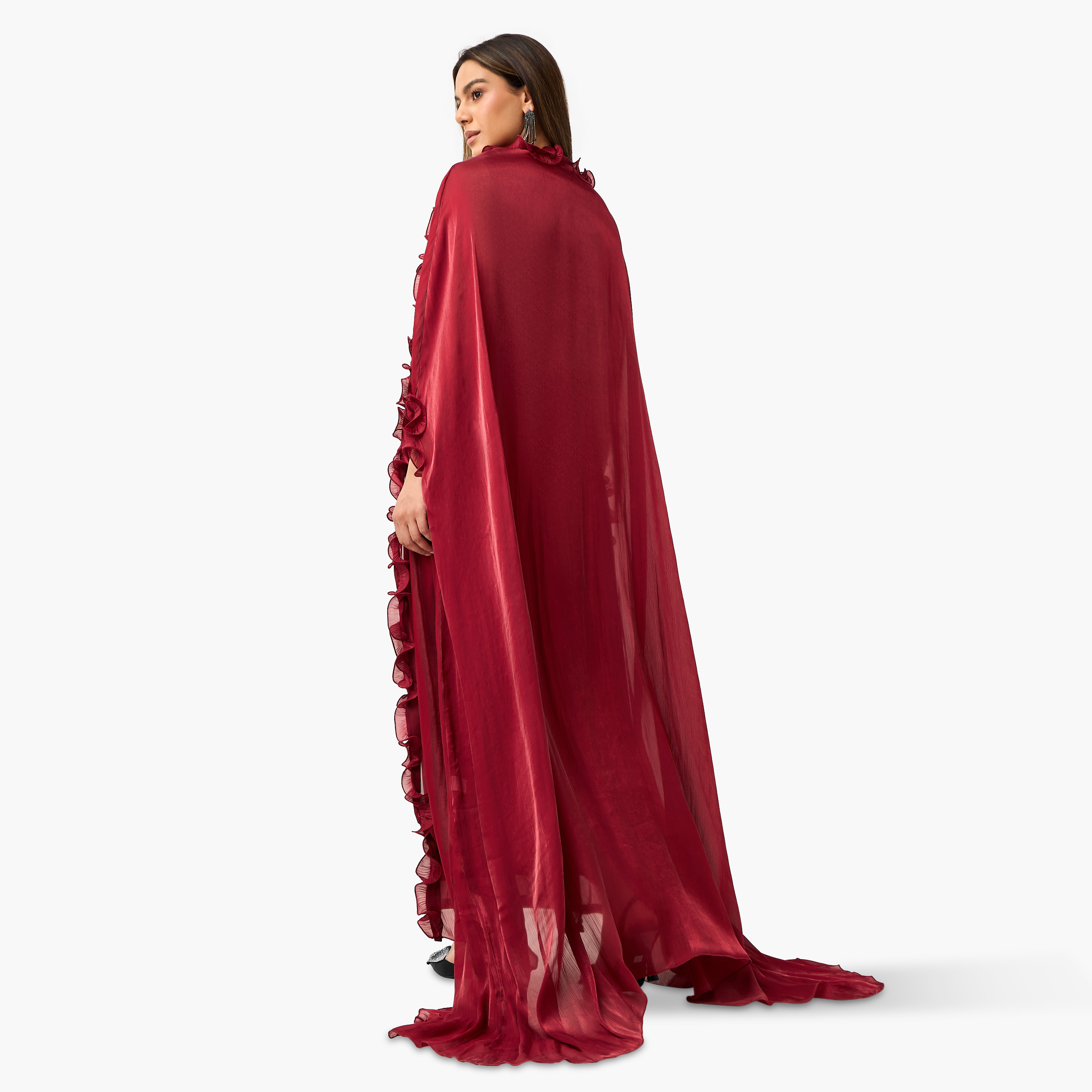 طقم فستان دون أكمام بكشكش ورداء مفتوح من الأمام من جولدن أبل-women-clothing-dresses-image-3