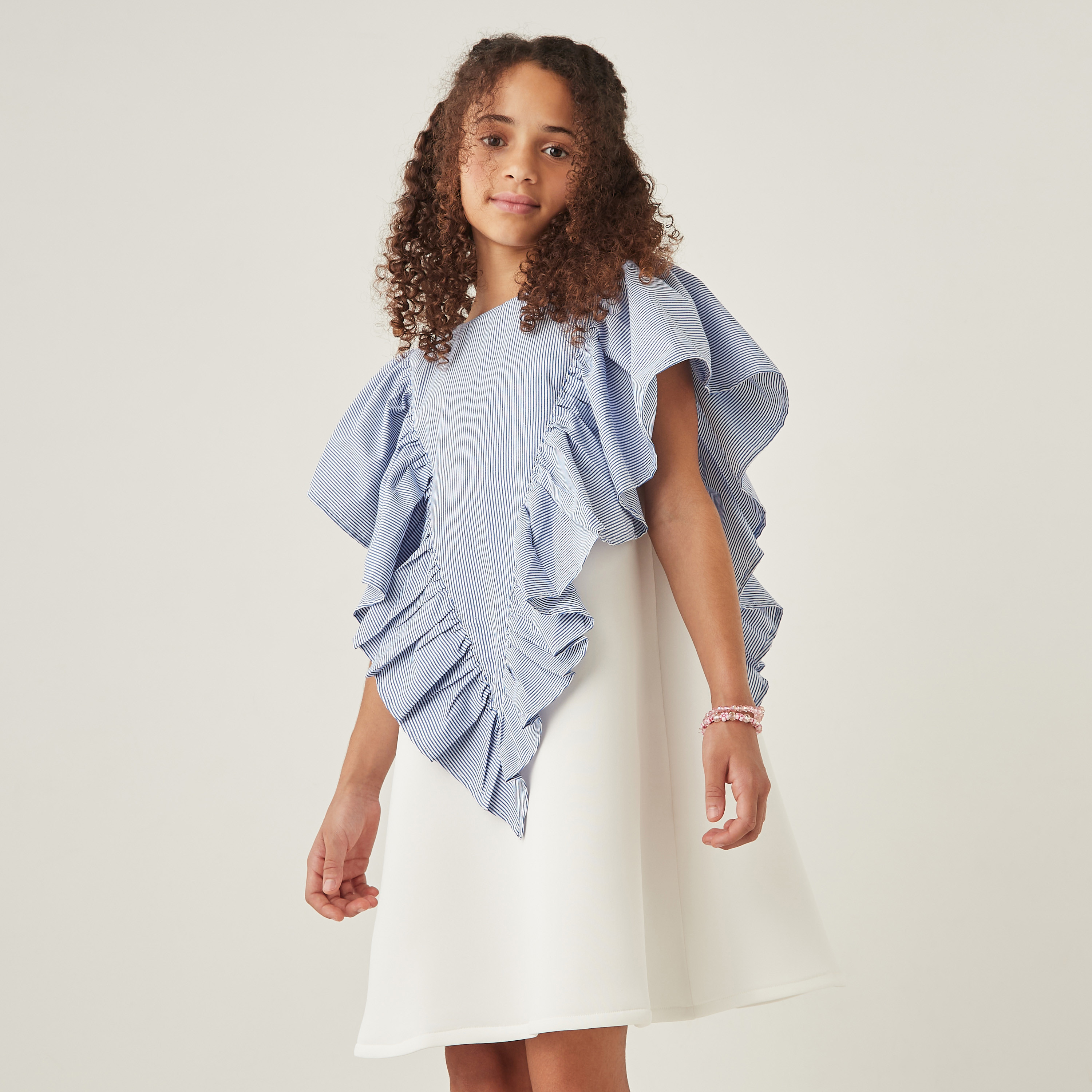 فستان دون أكمام بياقة مستديرة وكشكش من ليتل جولدن أبل-girls-clothing-dressesandjumpsuits-image-1