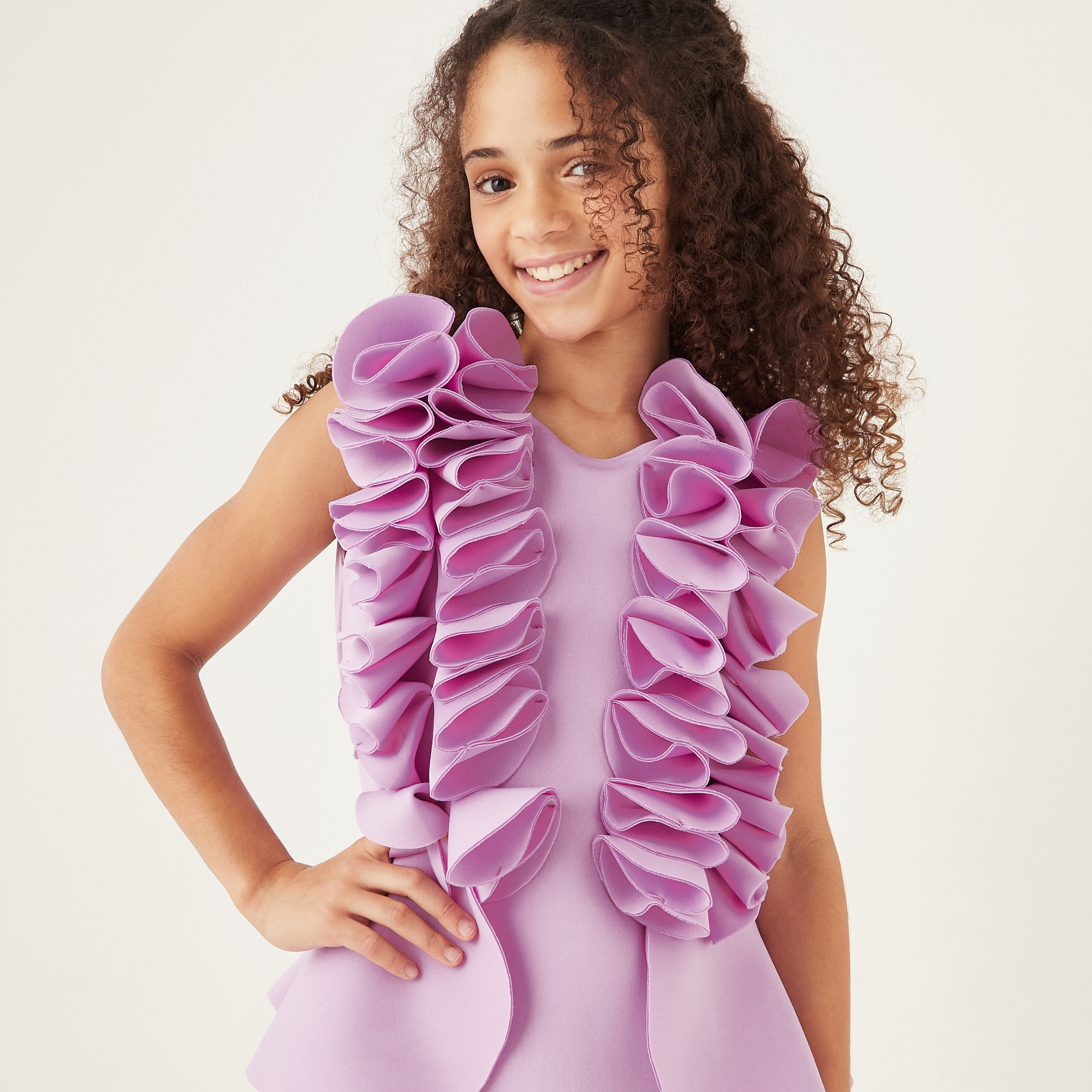 Little Golden Apple Ruffled Sleeveless Peplum Dress with Round Neck-girls-clothing-dressesandjumpsuits-image-4