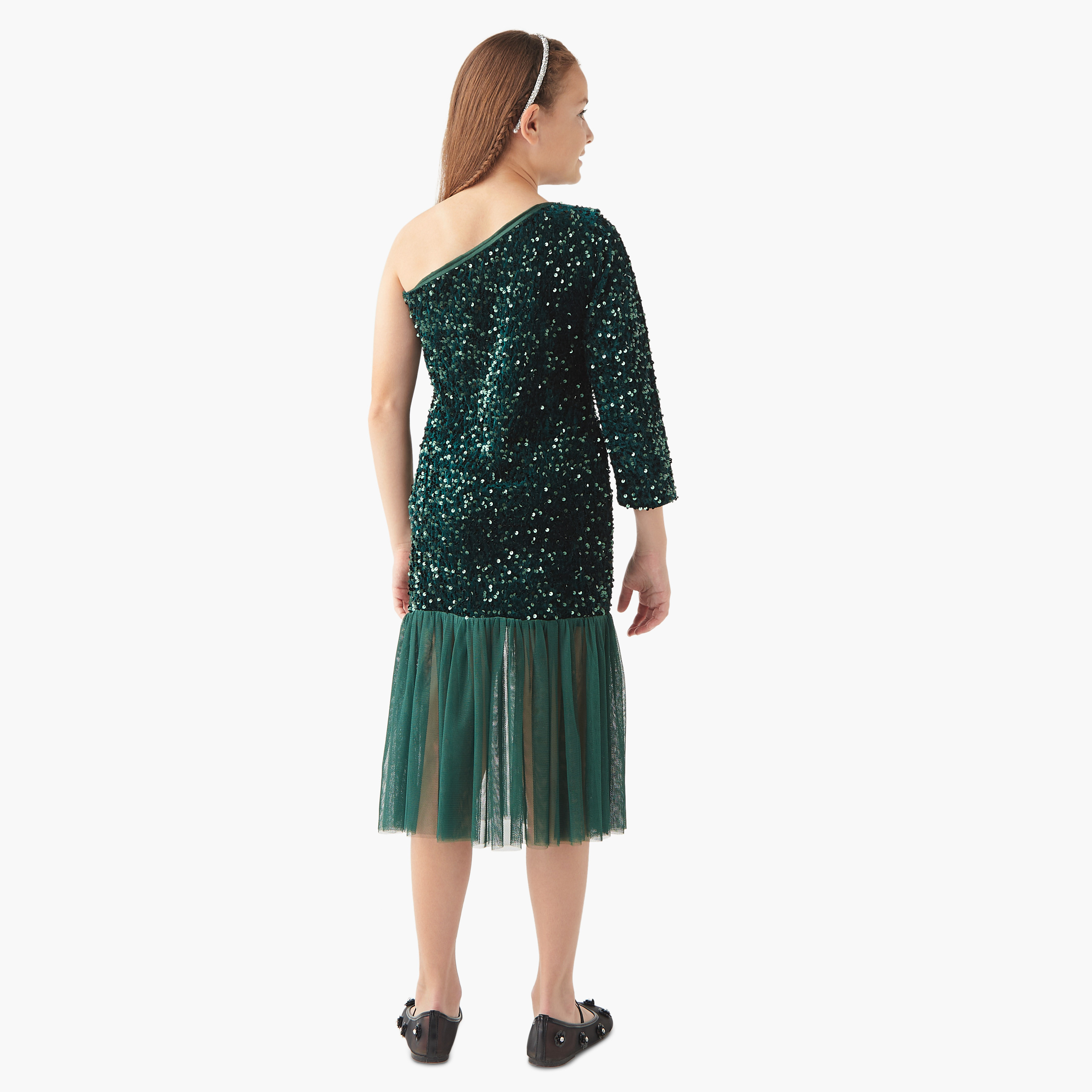 فستان بكتف واحد مزيّن بحافة كشكش من ليتل جولدن أبل-girls-clothing-dressesandjumpsuits-image-4