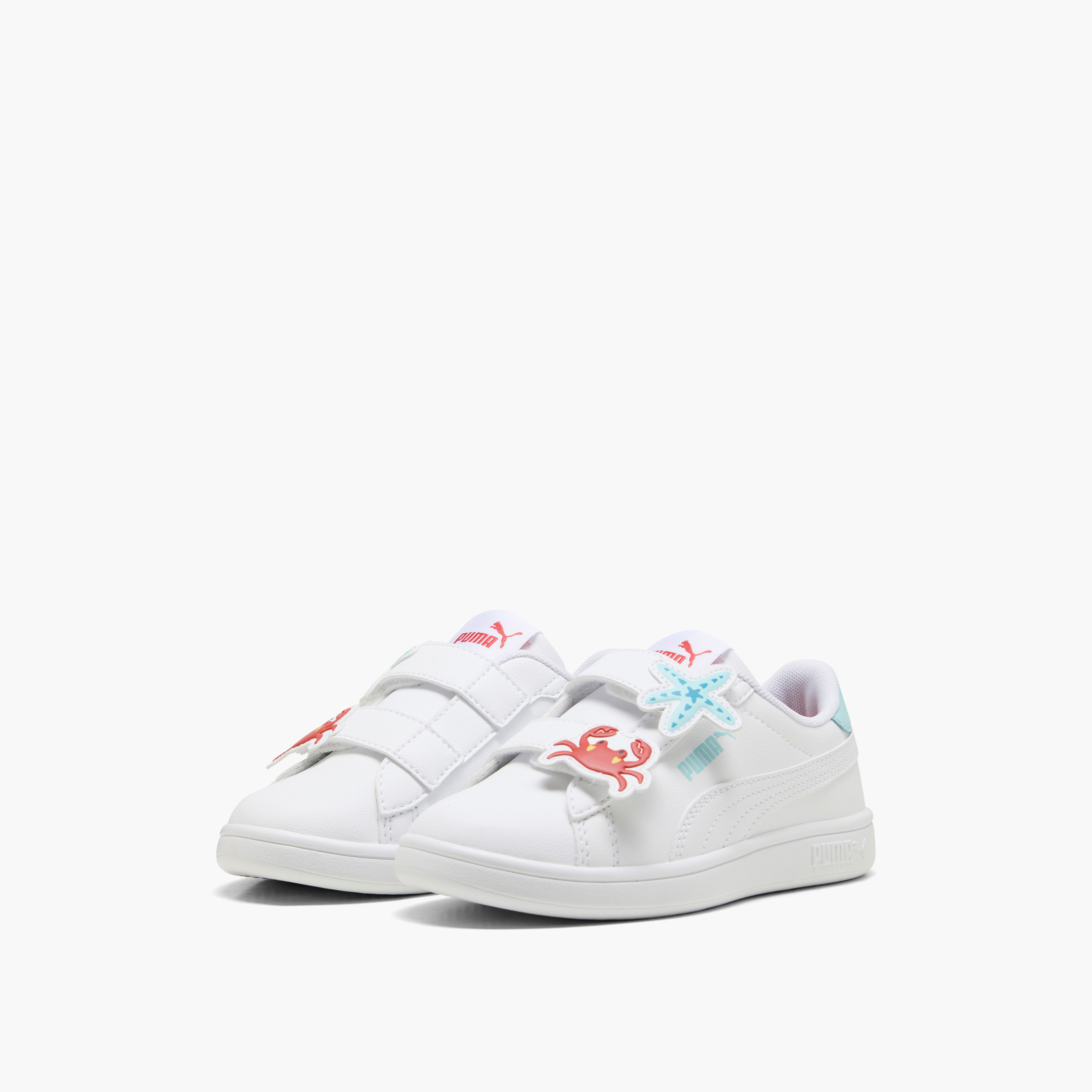 Puma Girls' SMASH 3.0 BADGES V PS Sneakers with Hook and Loop Closure - 39728606-girls-shoes-sneakers-image-1