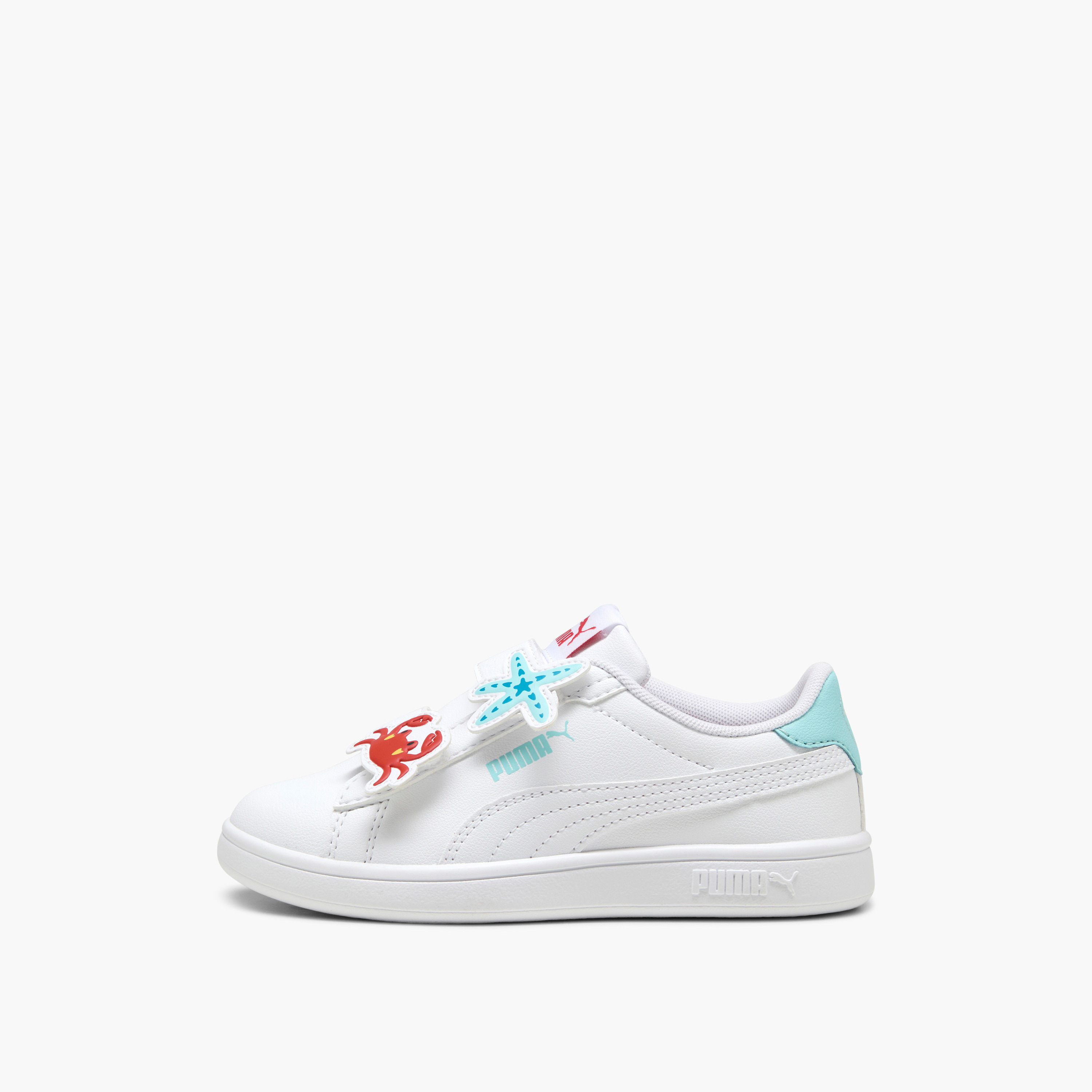 Puma Girls' SMASH 3.0 BADGES V PS Sneakers with Hook and Loop Closure - 39728606-girls-shoes-sneakers-image-2