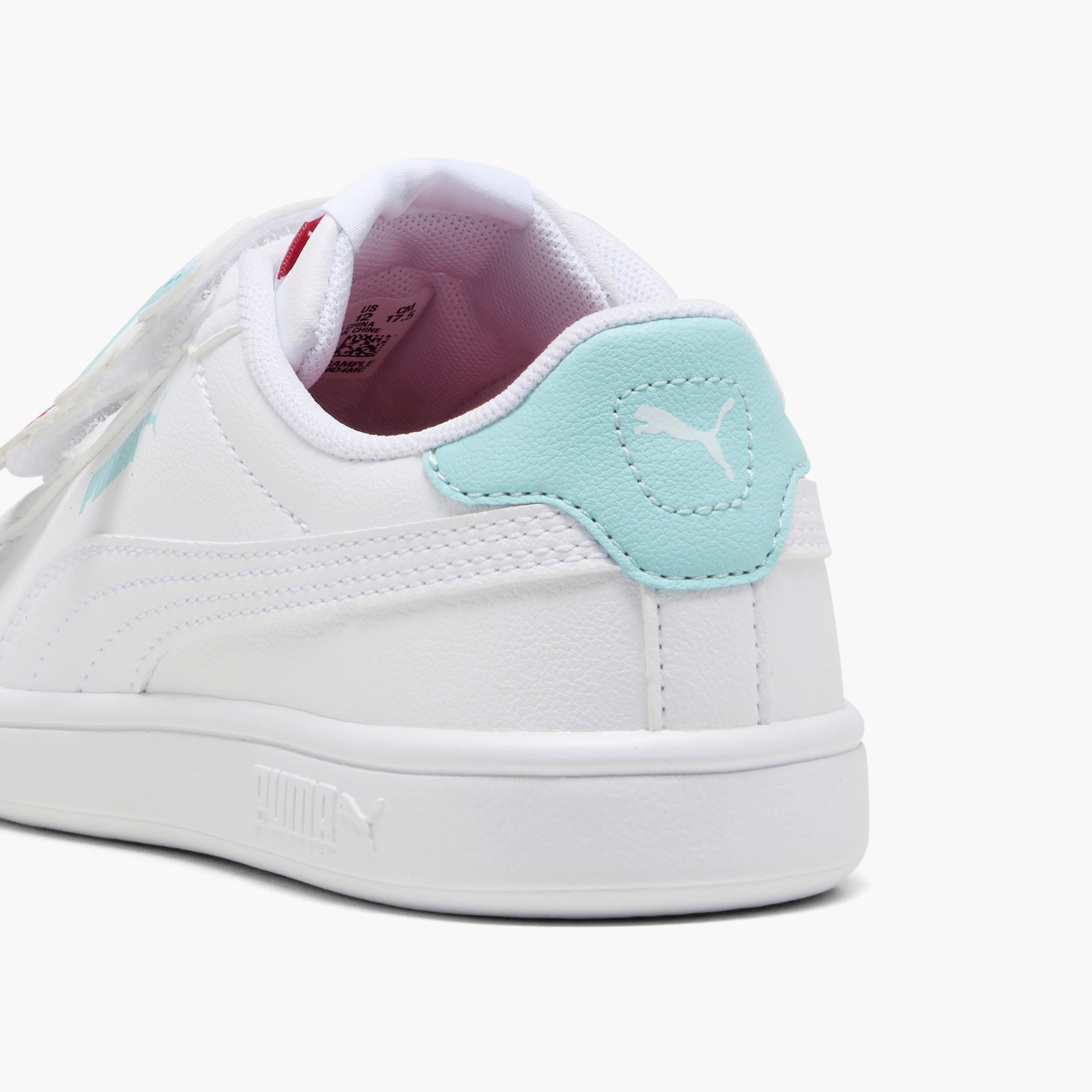 Puma Girls' SMASH 3.0 BADGES V PS Sneakers with Hook and Loop Closure - 39728606-girls-shoes-sneakers-image-3