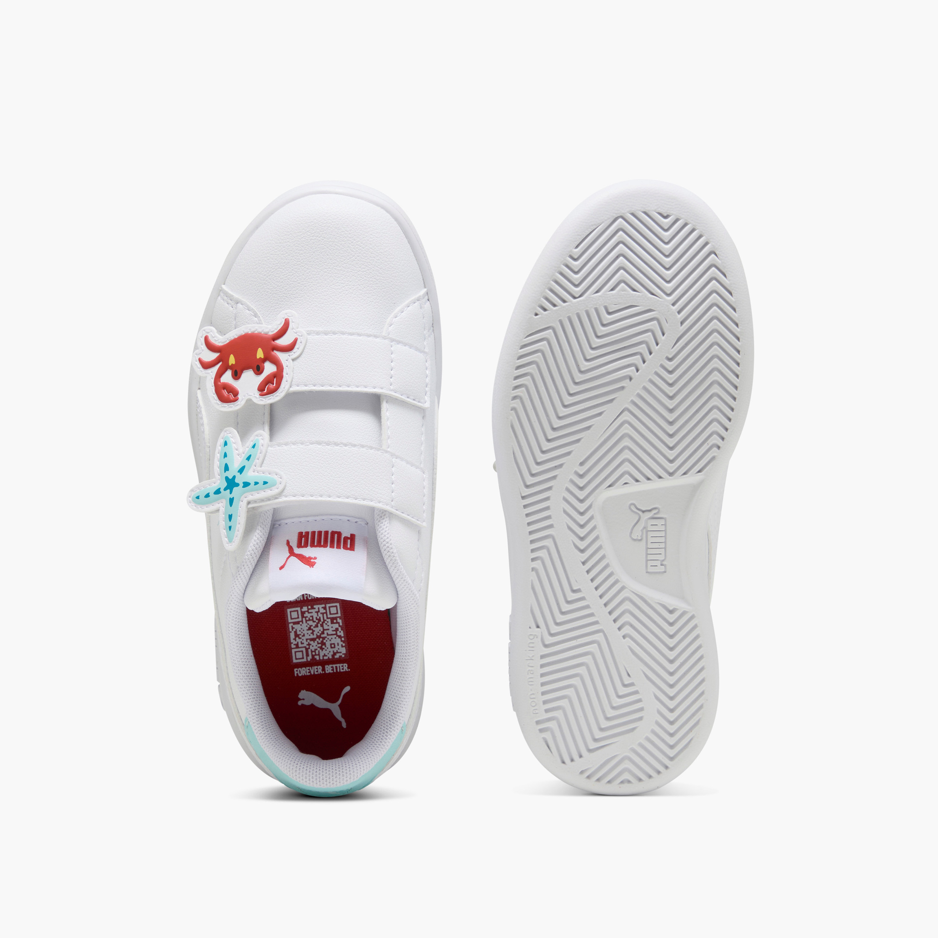 Puma Girls' SMASH 3.0 BADGES V PS Sneakers with Hook and Loop Closure - 39728606-girls-shoes-sneakers-image-4