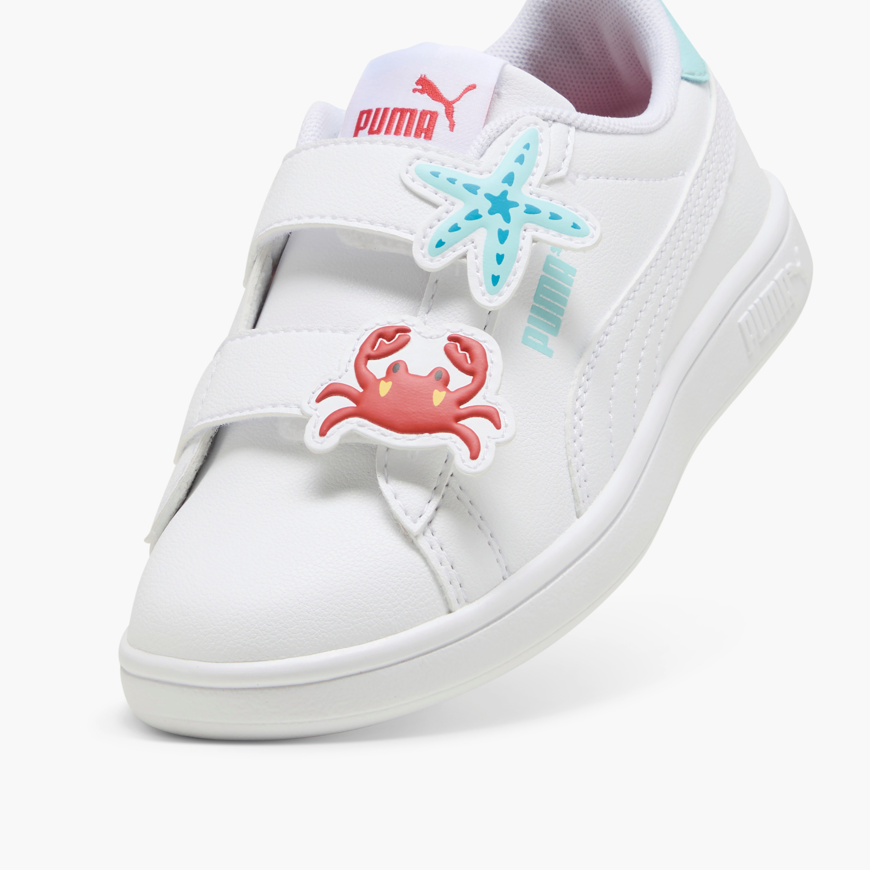 Puma Girls' SMASH 3.0 BADGES V PS Sneakers with Hook and Loop Closure - 39728606-girls-shoes-sneakers-image-6