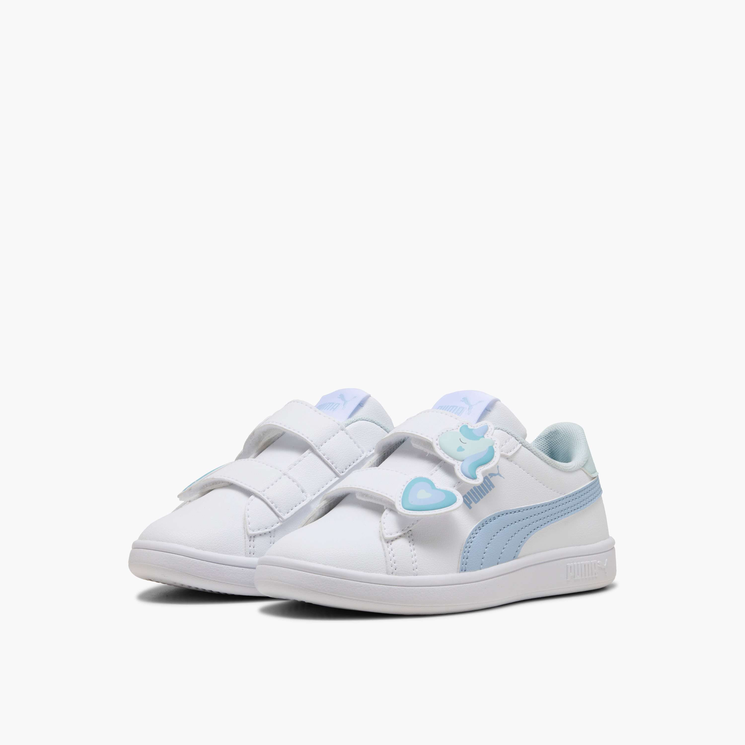 Puma Kids Smash 3.0 Badges Hook & Loop Ankle Sneakers-girls-shoes-sneakers-image-1
