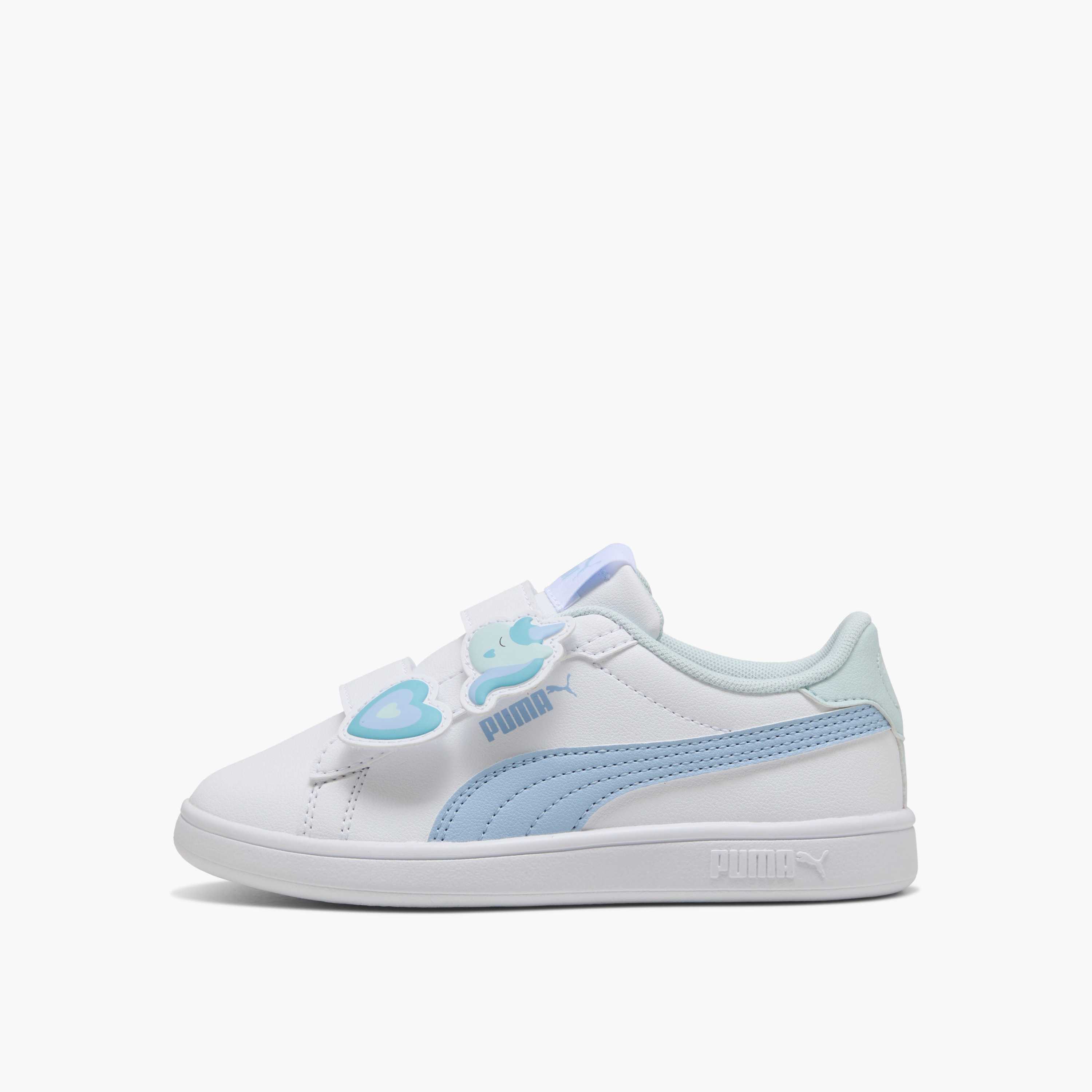 Puma Kids Smash 3.0 Badges Hook & Loop Ankle Sneakers-girls-shoes-sneakers-image-3