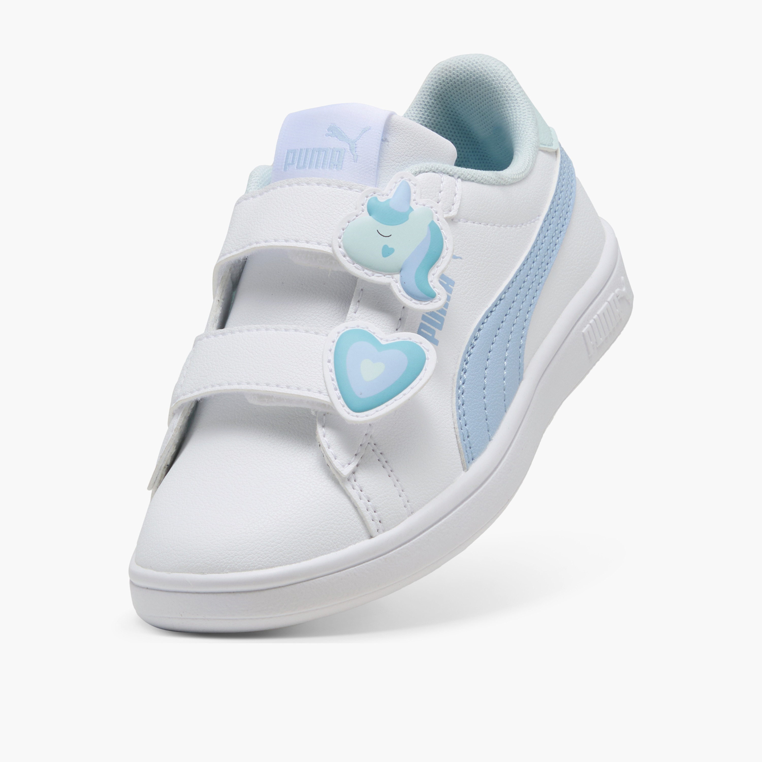 Puma Kids Smash 3.0 Badges Hook & Loop Ankle Sneakers-girls-shoes-sneakers-image-6