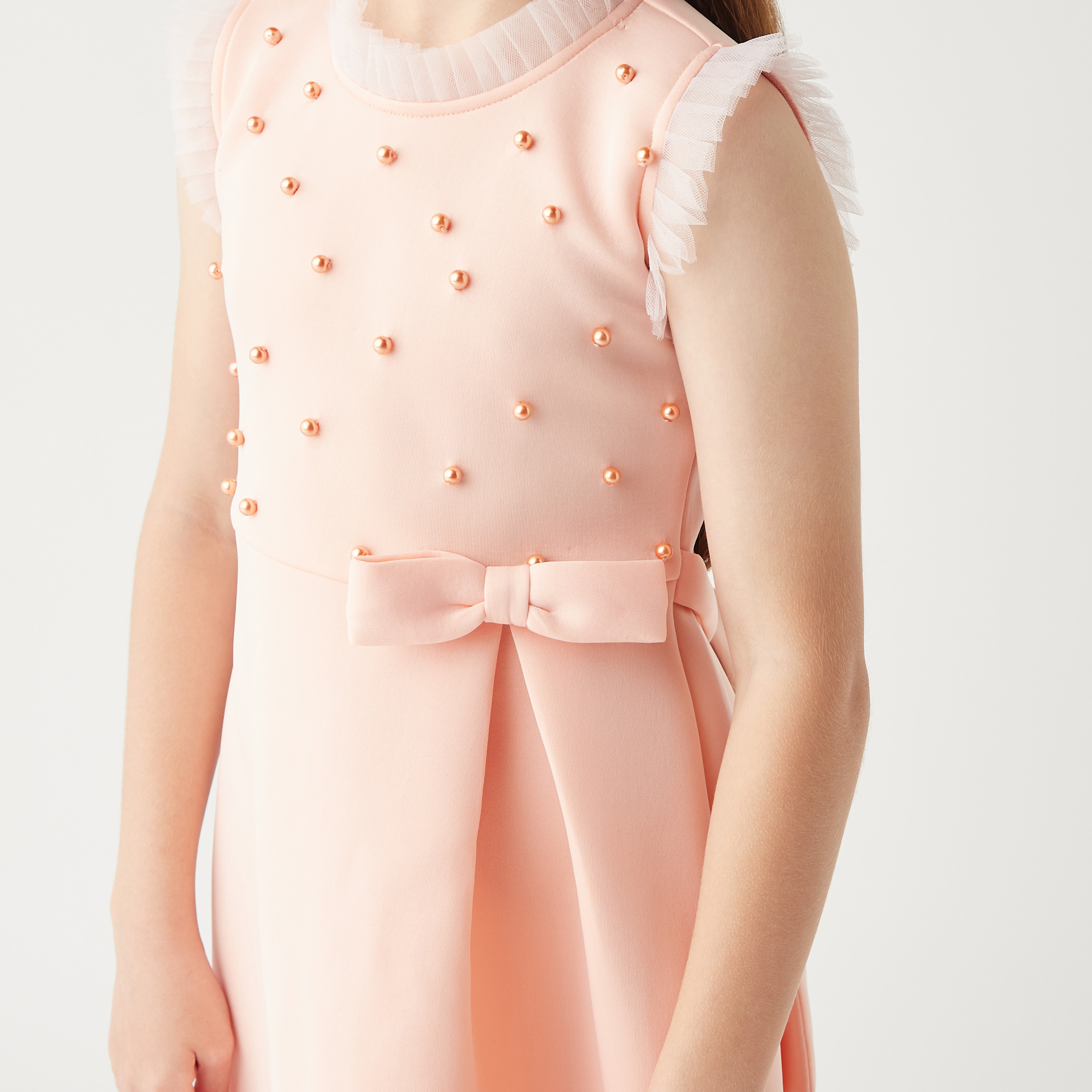 فستان بدون أكمام مزين بحزام ربط من ليتل جولدن أبل-girls-clothing-dressesandjumpsuits-image-4