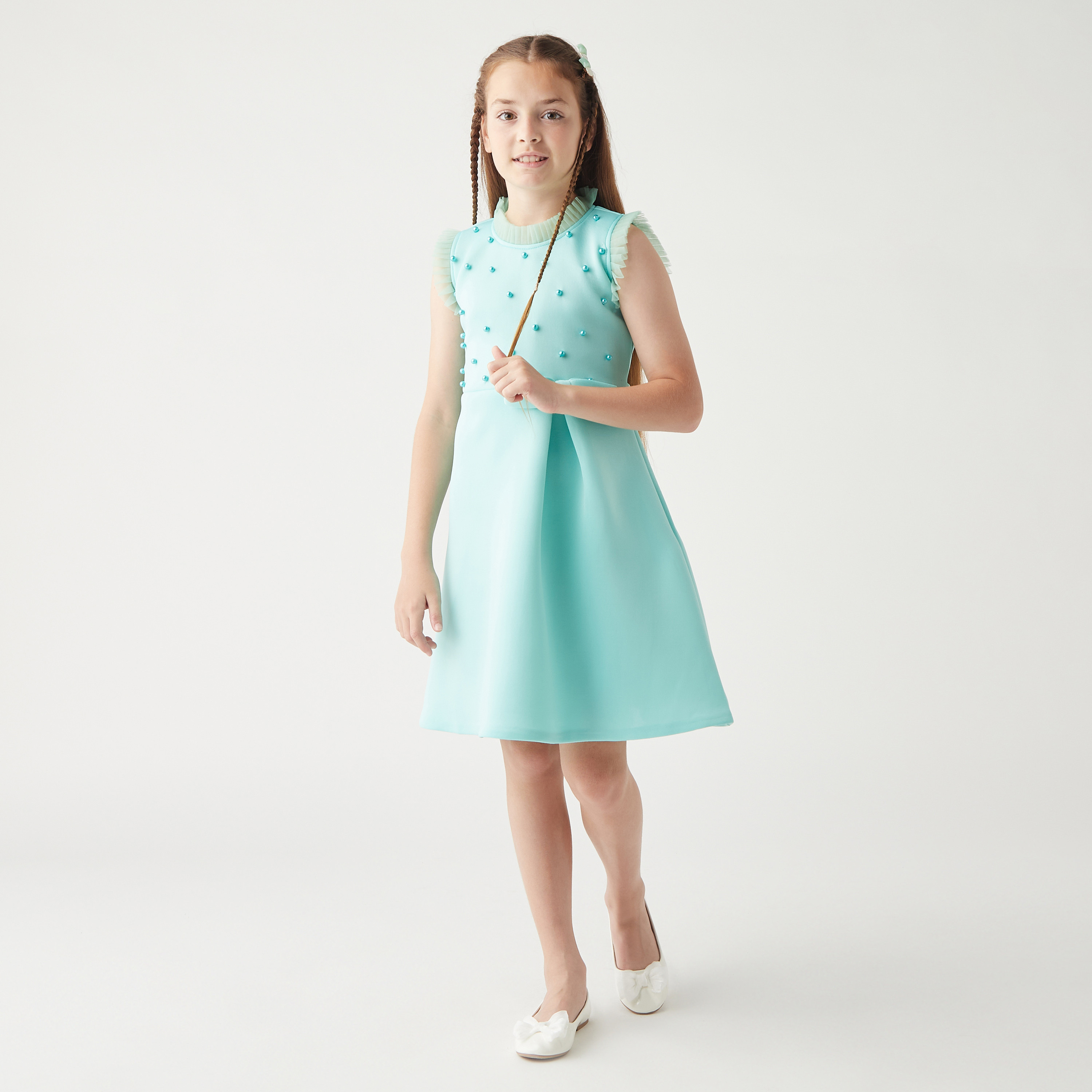 فستان بدون أكمام مزين بحزام ربط من ليتل جولدن أبل-girls-clothing-dressesandjumpsuits-image-6