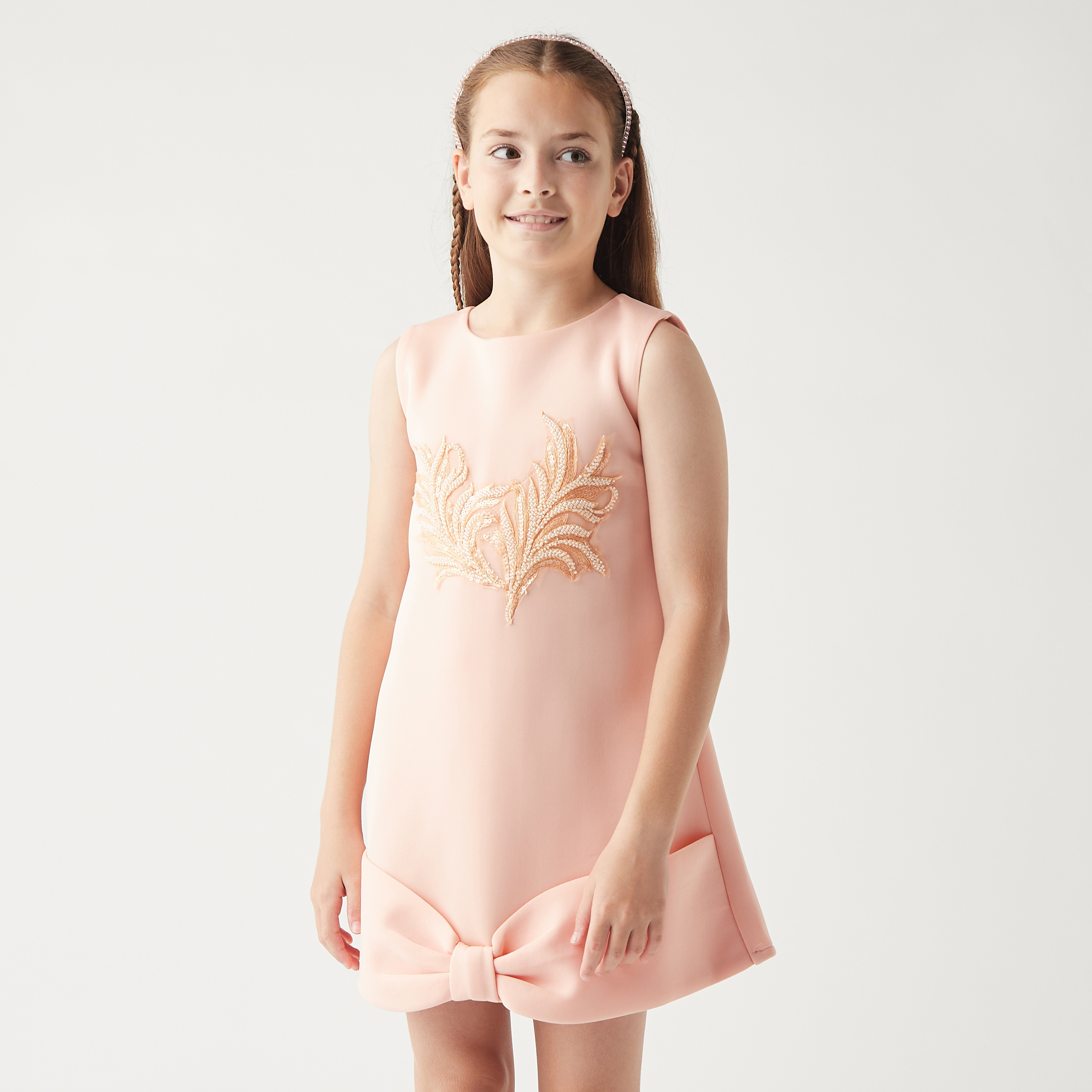 فستان مزين دون أكمام بسحاب إغلاق وتزيينات من ليتل جولدن أبل-girls-clothing-dressesandjumpsuits-image-5