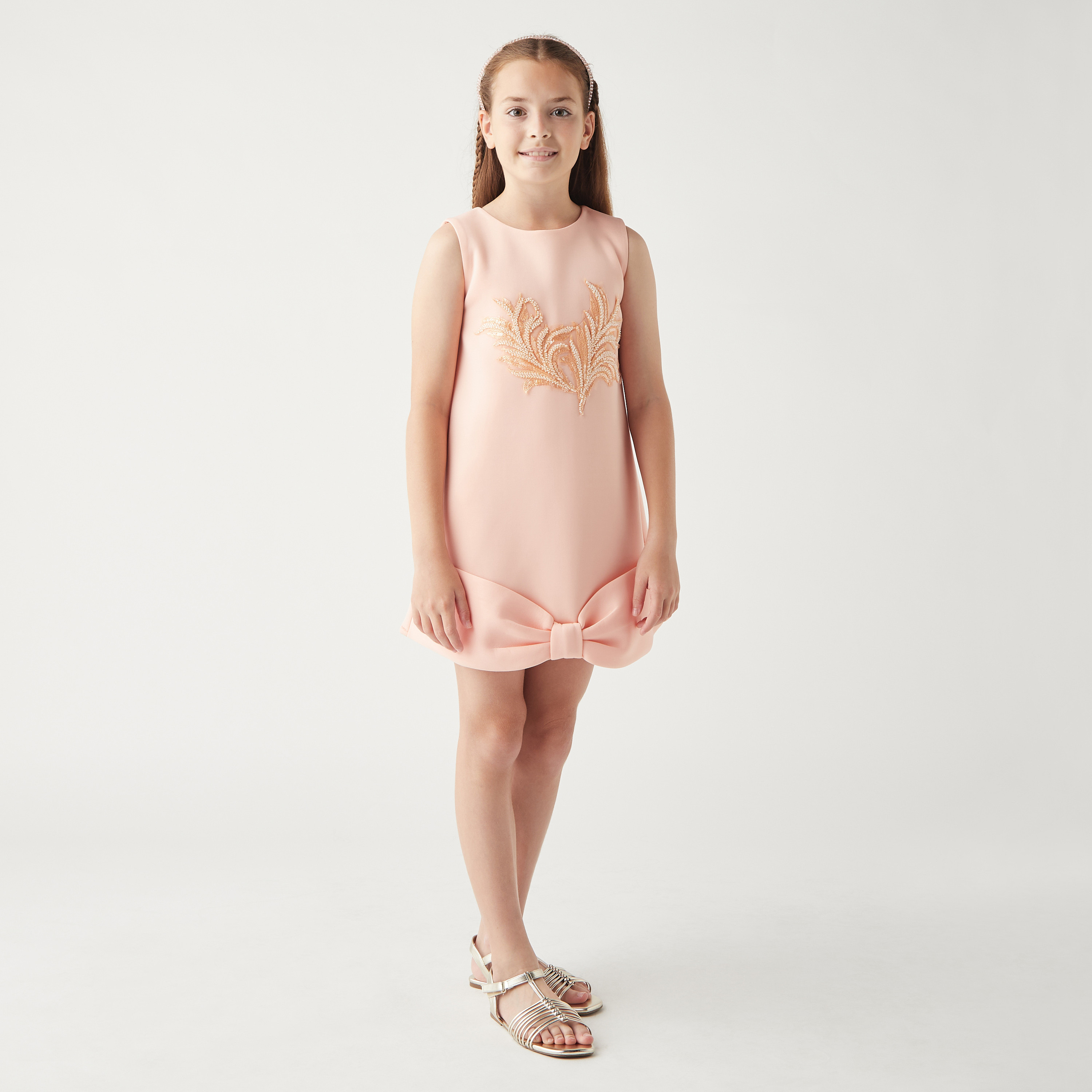 فستان مزين دون أكمام بسحاب إغلاق وتزيينات من ليتل جولدن أبل-girls-clothing-dressesandjumpsuits-image-6