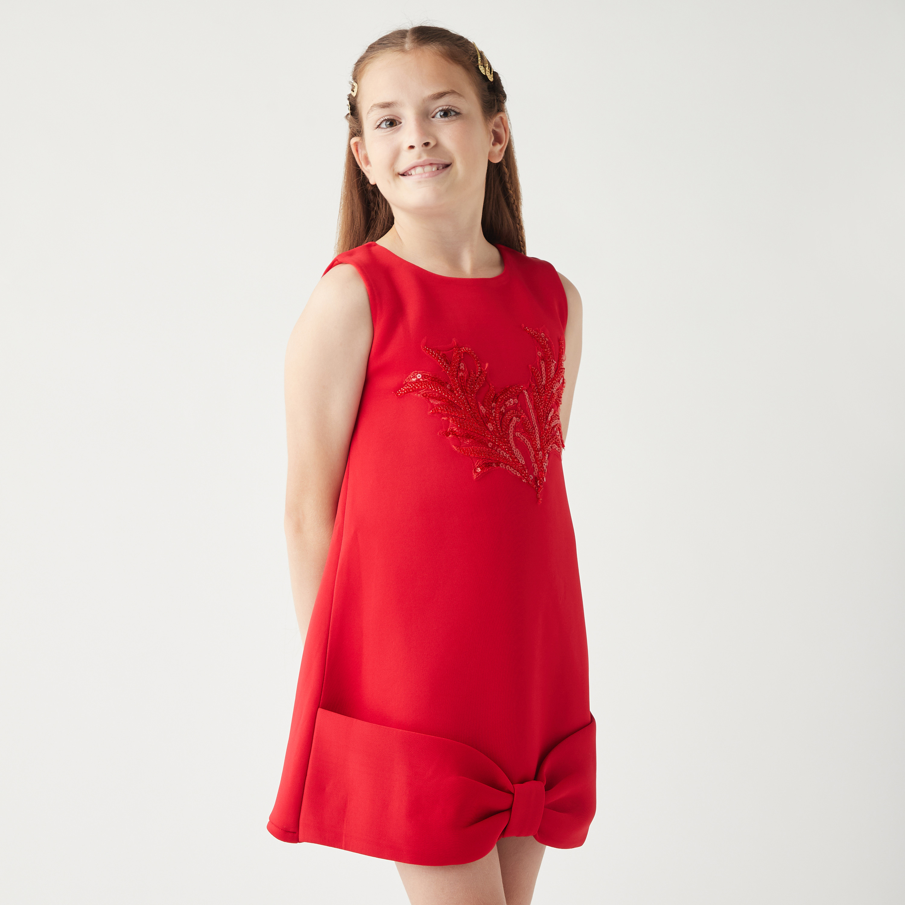 فستان مزين دون أكمام بسحاب إغلاق وتزيينات من ليتل جولدن أبل-girls-clothing-dressesandjumpsuits-image-9