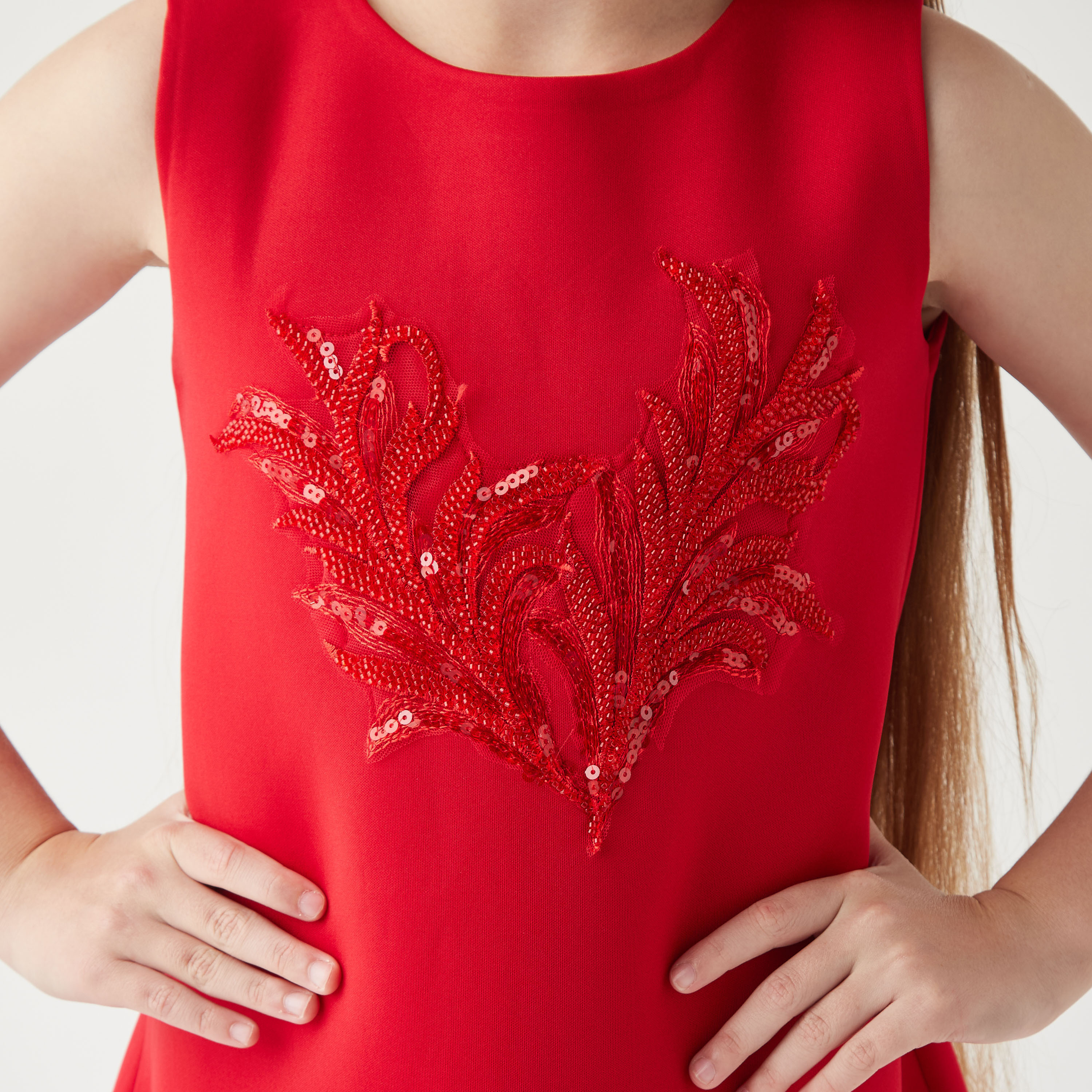 فستان مزين دون أكمام بسحاب إغلاق وتزيينات من ليتل جولدن أبل-girls-clothing-dressesandjumpsuits-image-12