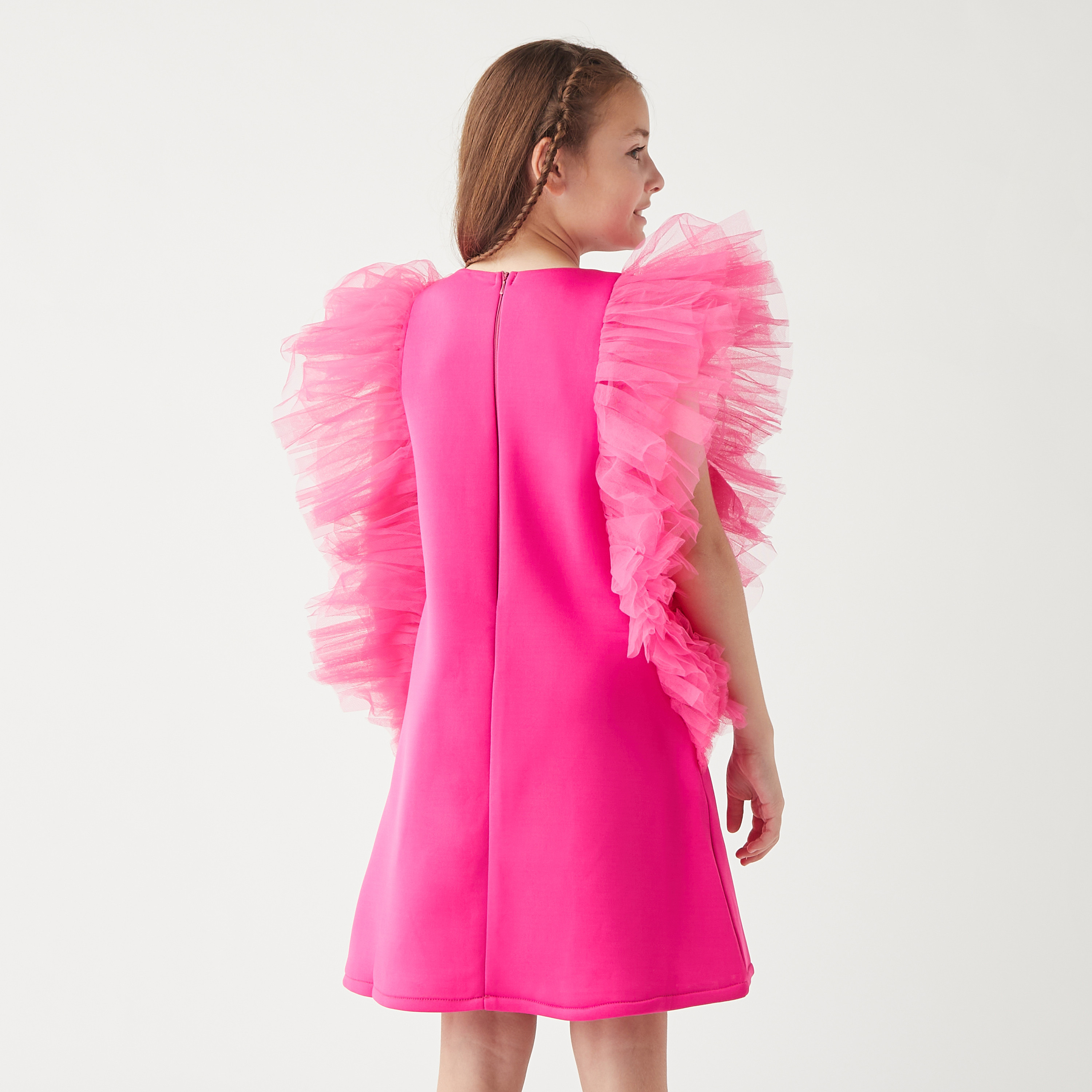 فستان دون أكمام بسحاب إغلاق وتفاصيل شراشيب من ليتل جولدن أبل-girls-clothing-dressesandjumpsuits-image-10
