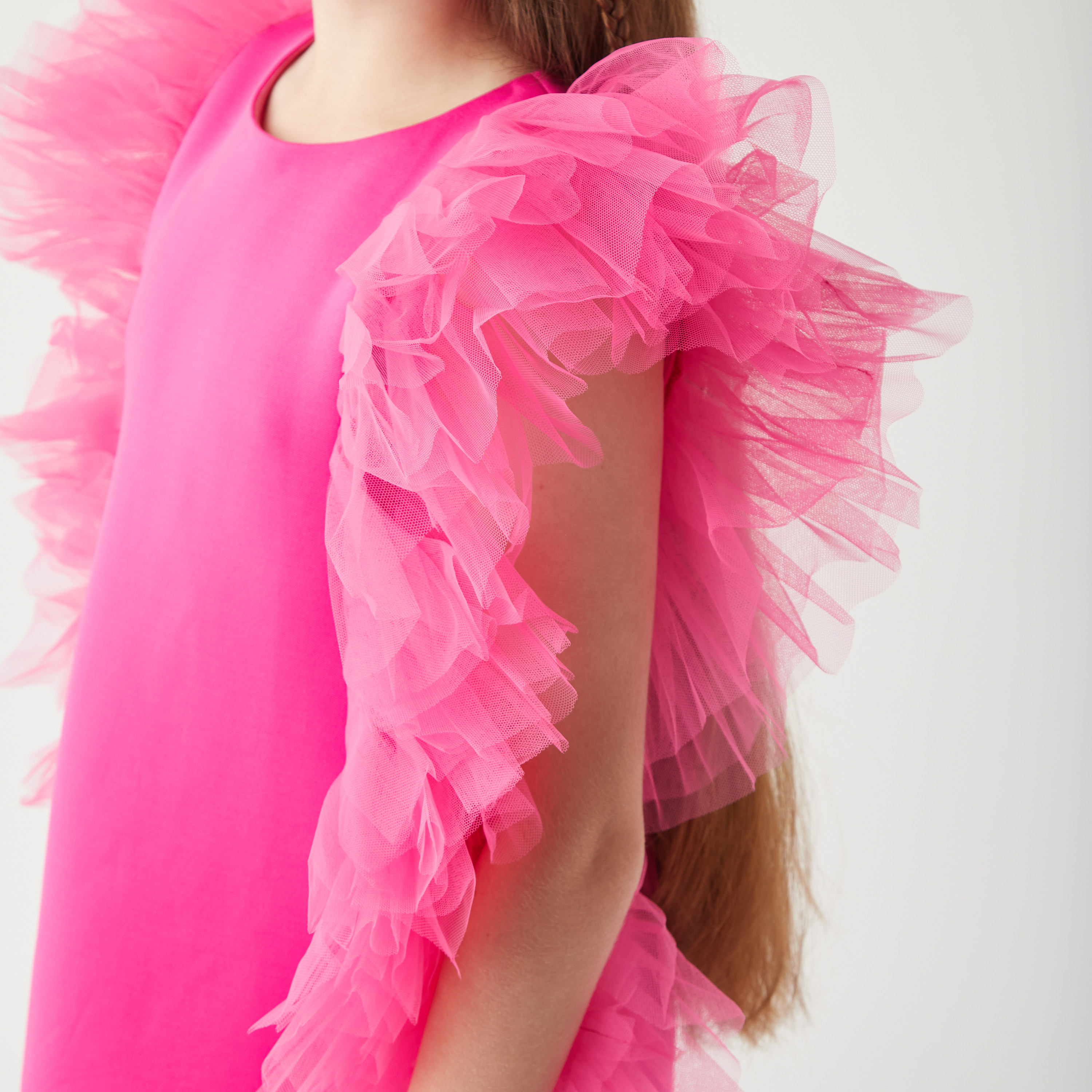 Little Golden Apple Ruffle Detail Sleeveless Dress with Zip Closure-girls-clothing-dressesandjumpsuits-image-4