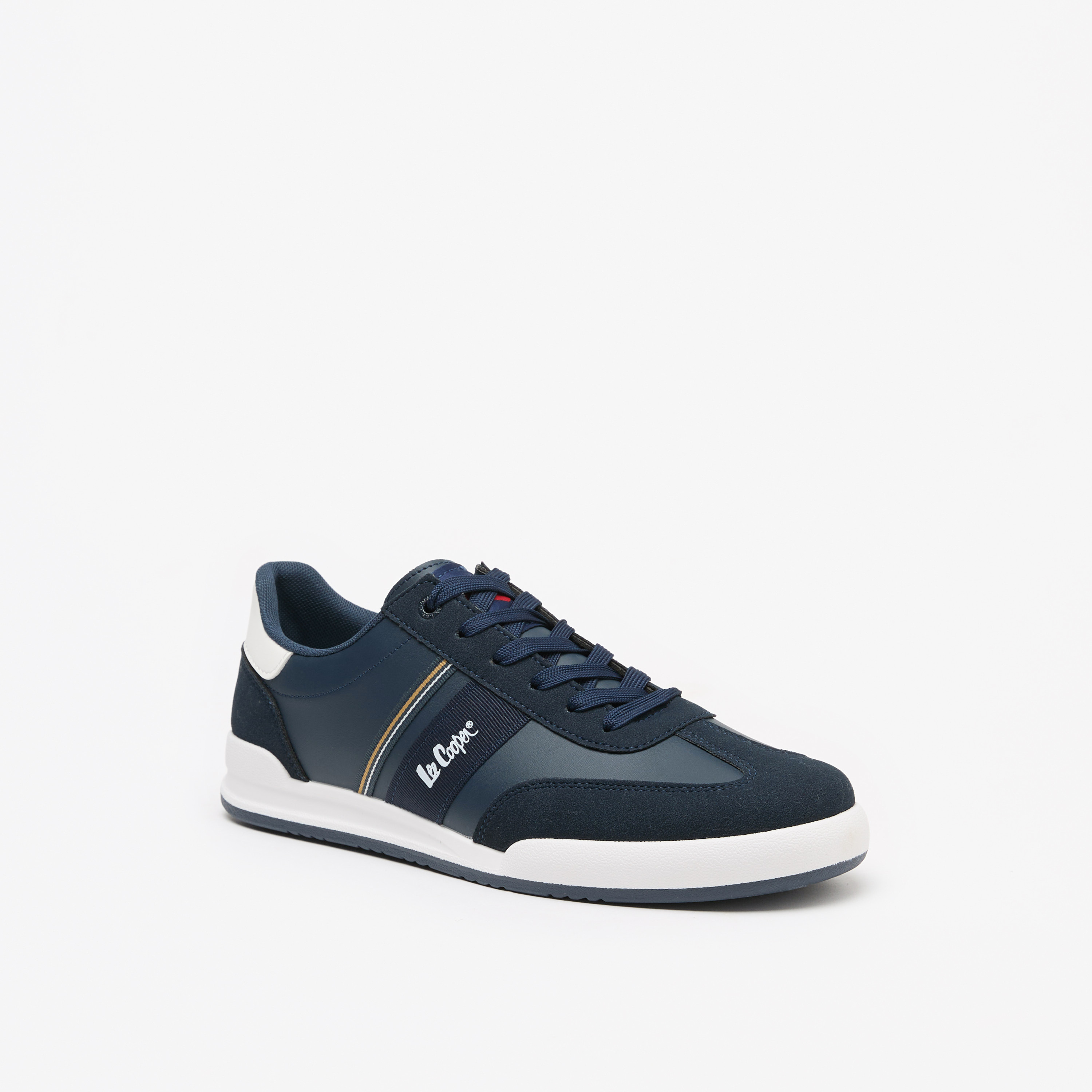Lee Cooper Men's Panelled Low Ankle Sneakers with Lace-Up Closure-men-shoes-sneakers-image-6